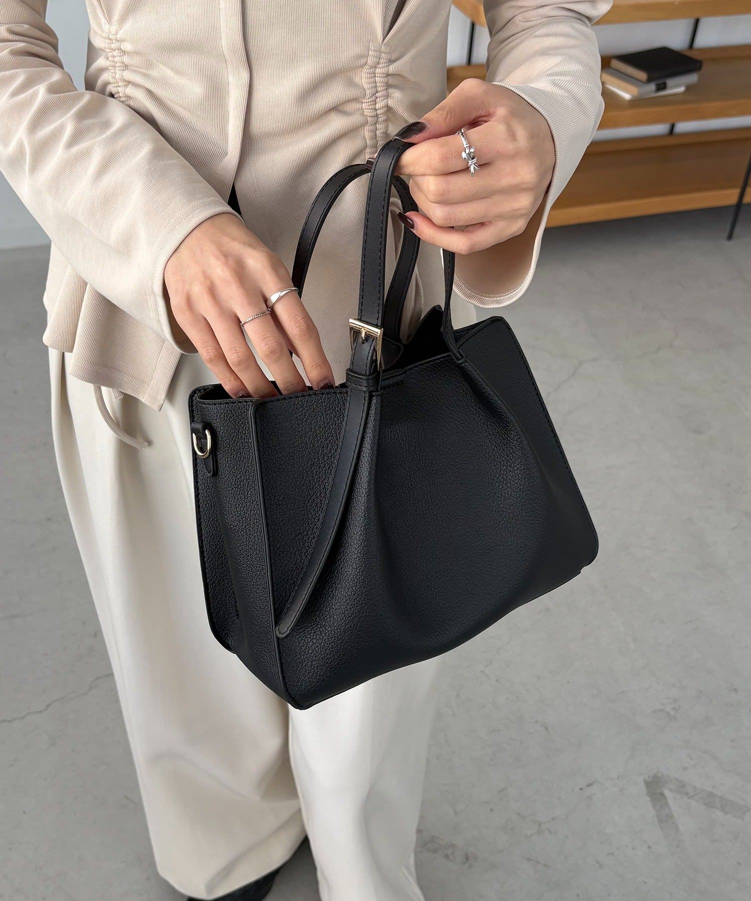 CAPRICIEUX LE'MAGE(カプリシュレマージュ) 【ミニバッグSET】2SETタックハンドルバッグ