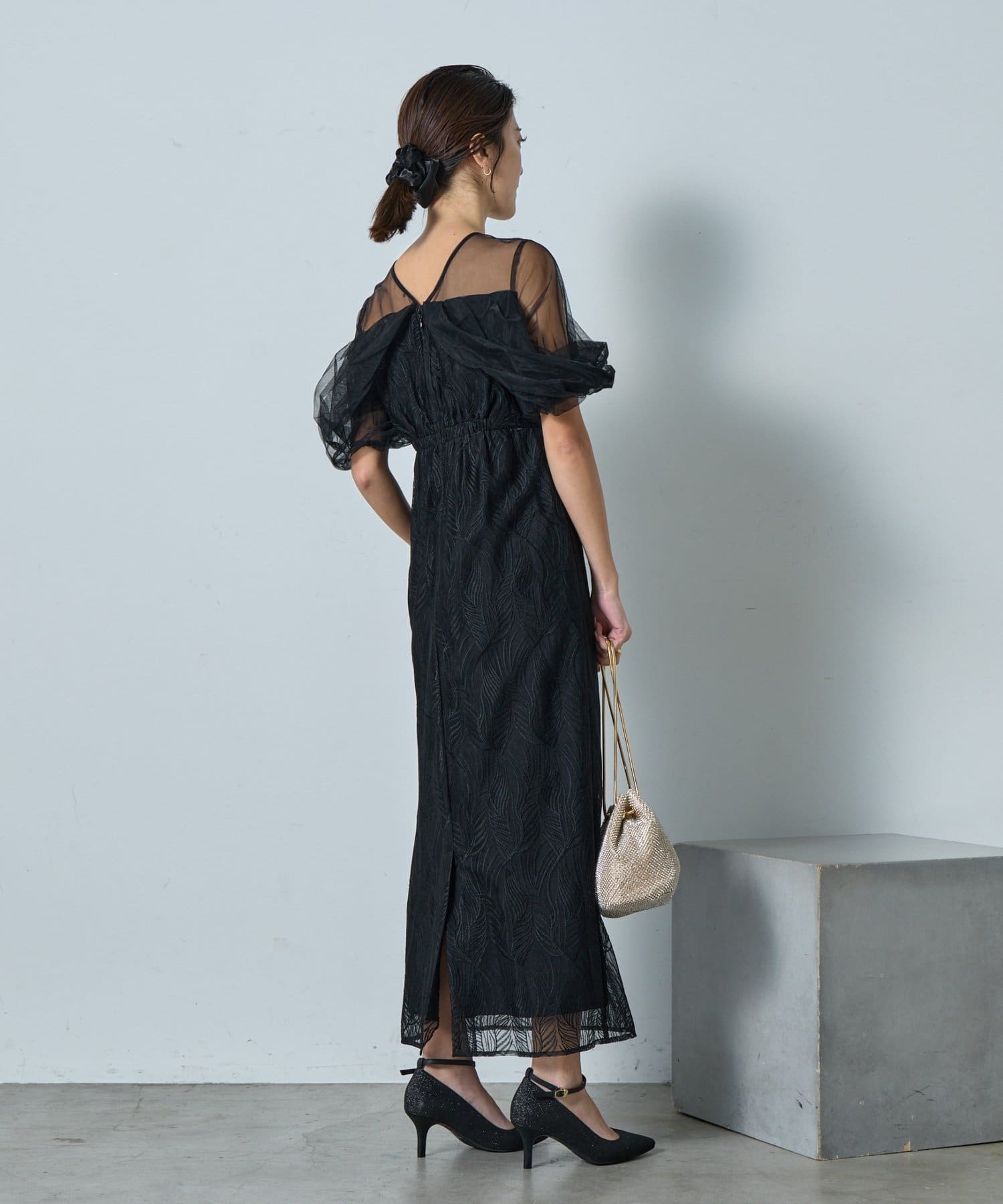 -goocy-(グーシー) 【オケージョン】チュール切替ペンシルドレス