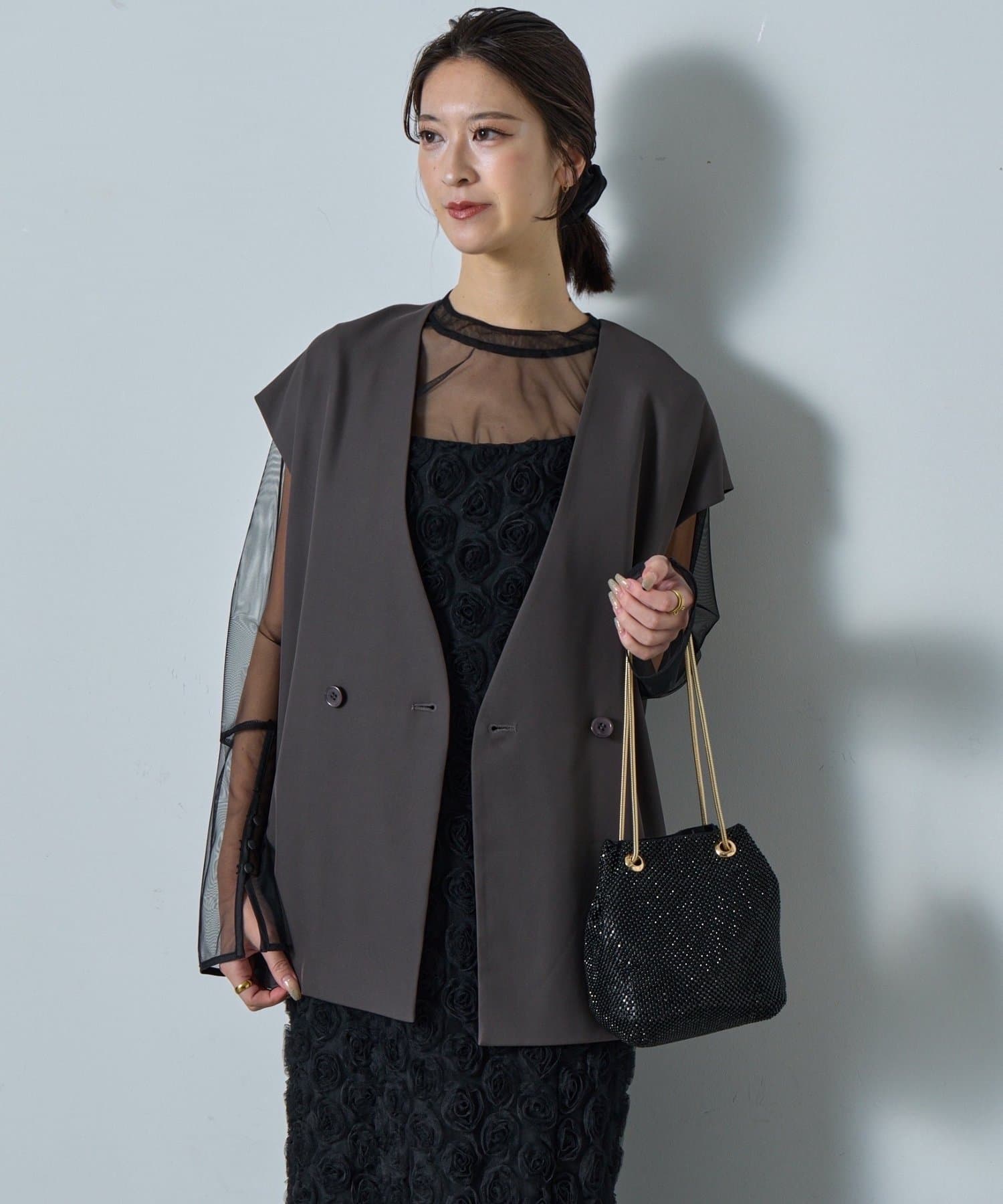 -goocy-(グーシー) 【オケージョン】ローズレースペンシルドレス