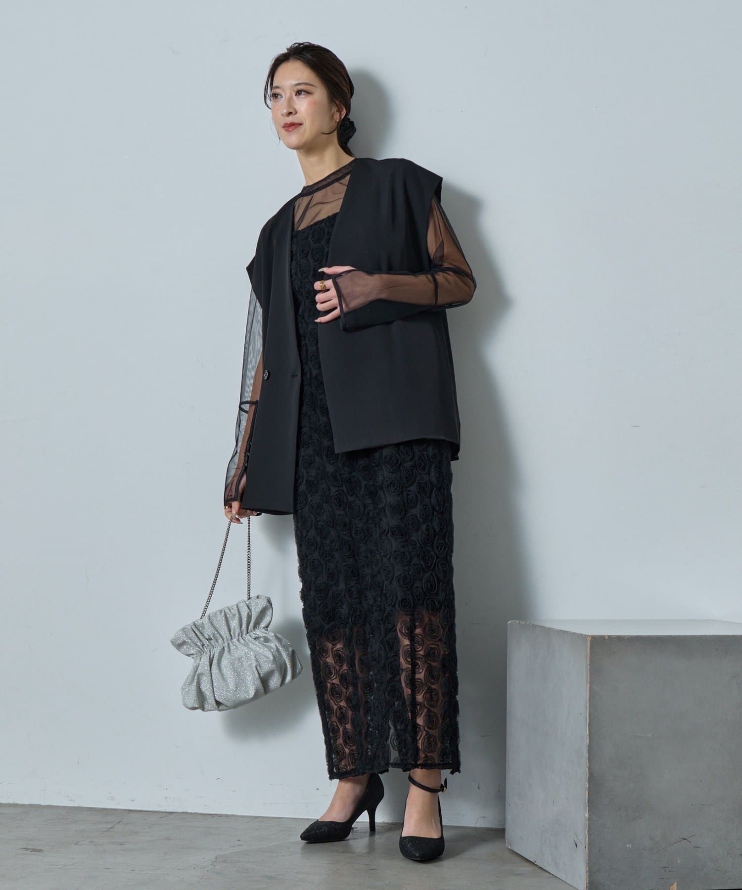 -goocy-(グーシー) 【オケージョン】ローズレースペンシルドレス