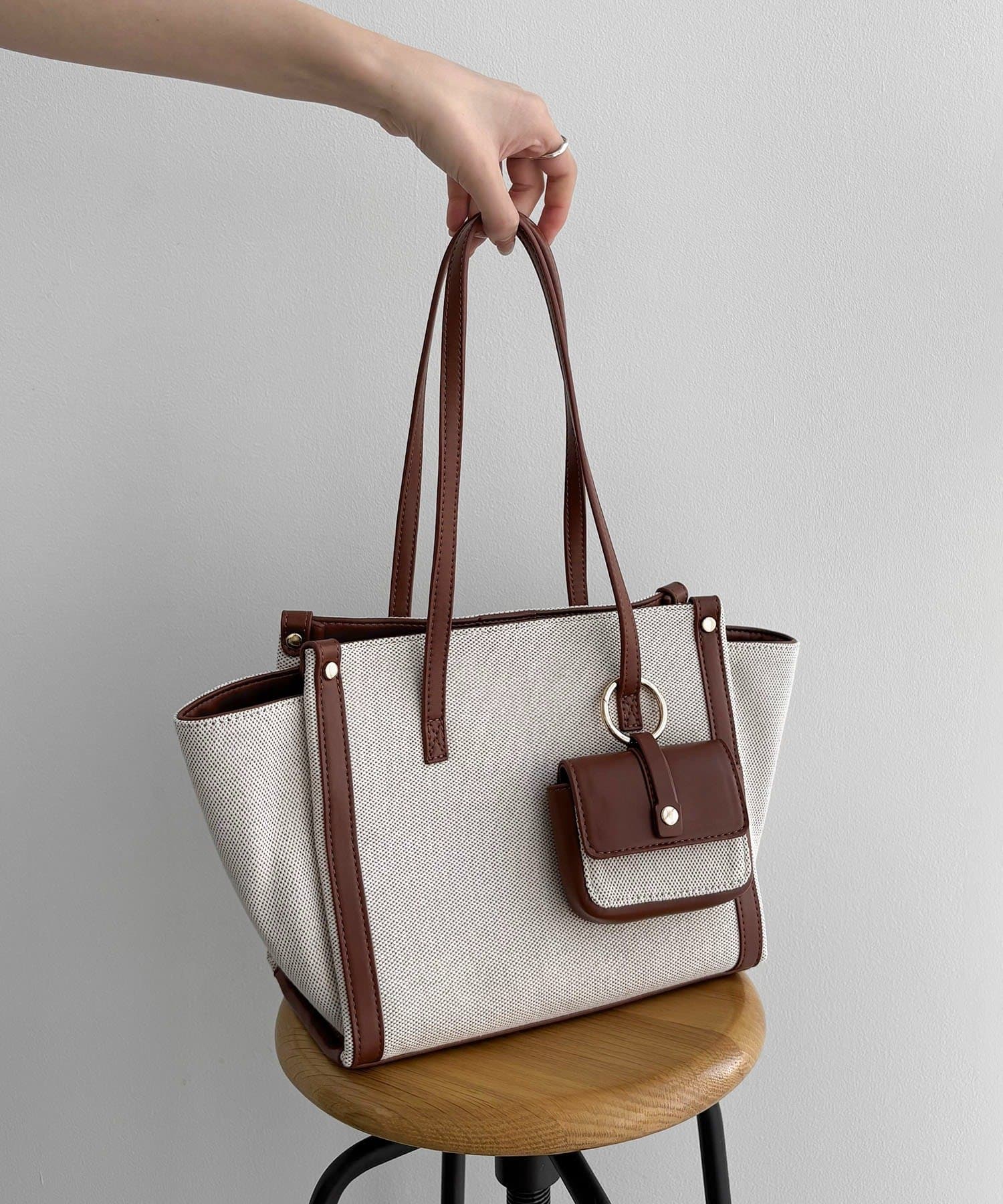 CAPRICIEUX LE'MAGE(カプリシュレマージュ) バイカラートリミングトートバッグ