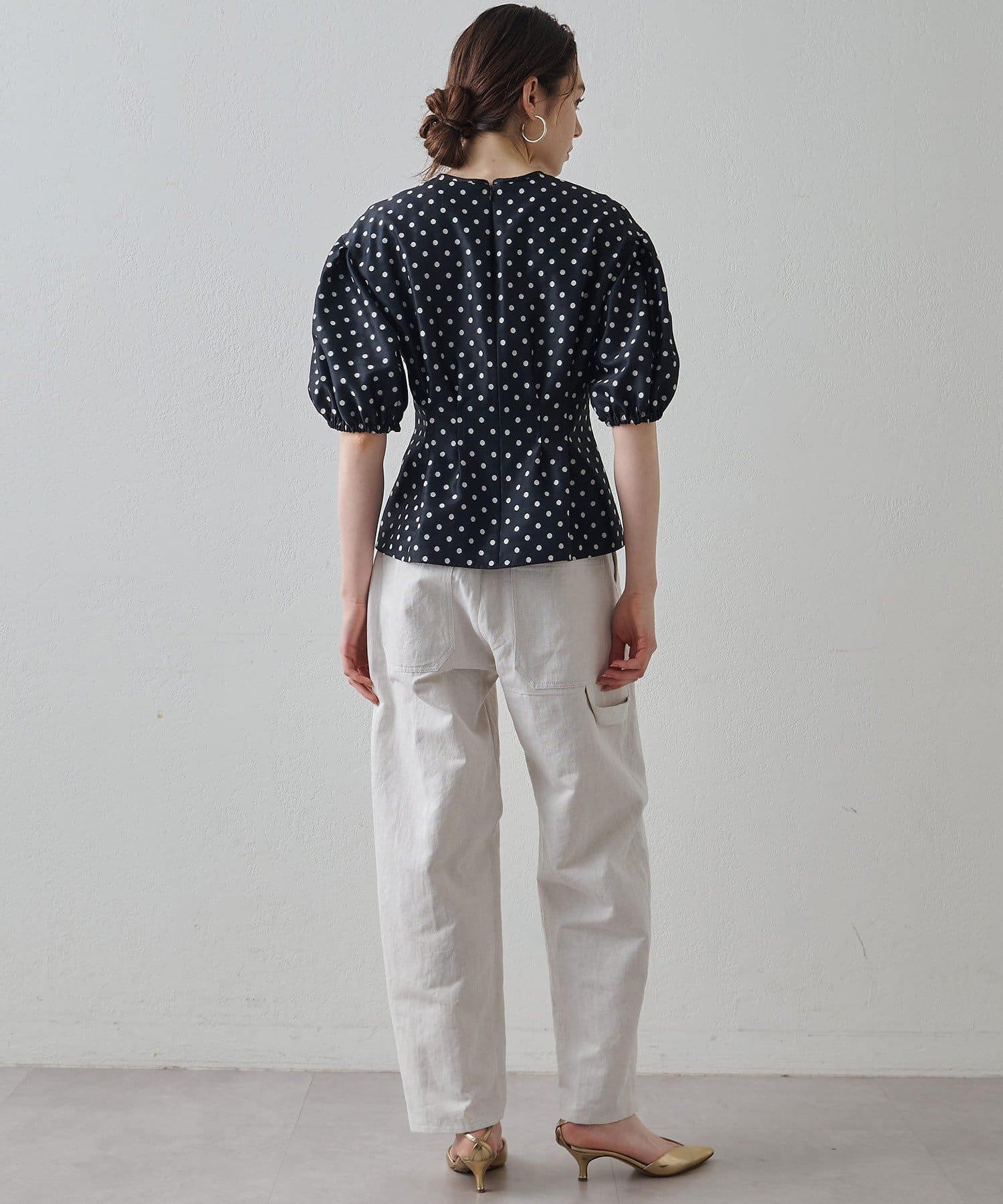 Drawing Numbers(ドローイングナンバーズ) 《セットアップ対応可》ドットジャガードバルーンブラウス