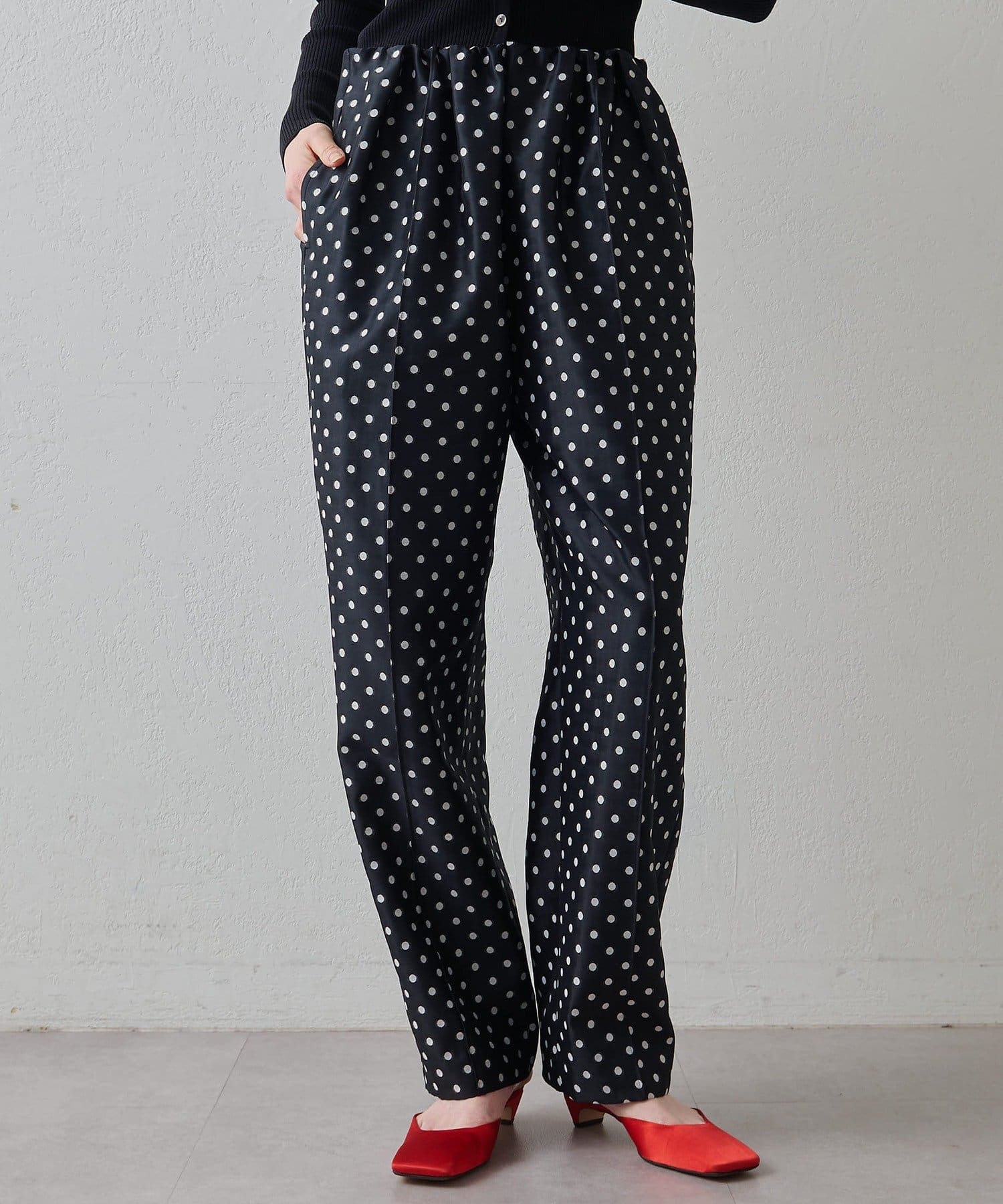 Drawing Numbers(ドローイングナンバーズ) 《セットアップ対応可》ドットジャガードタックギャザーパンツ