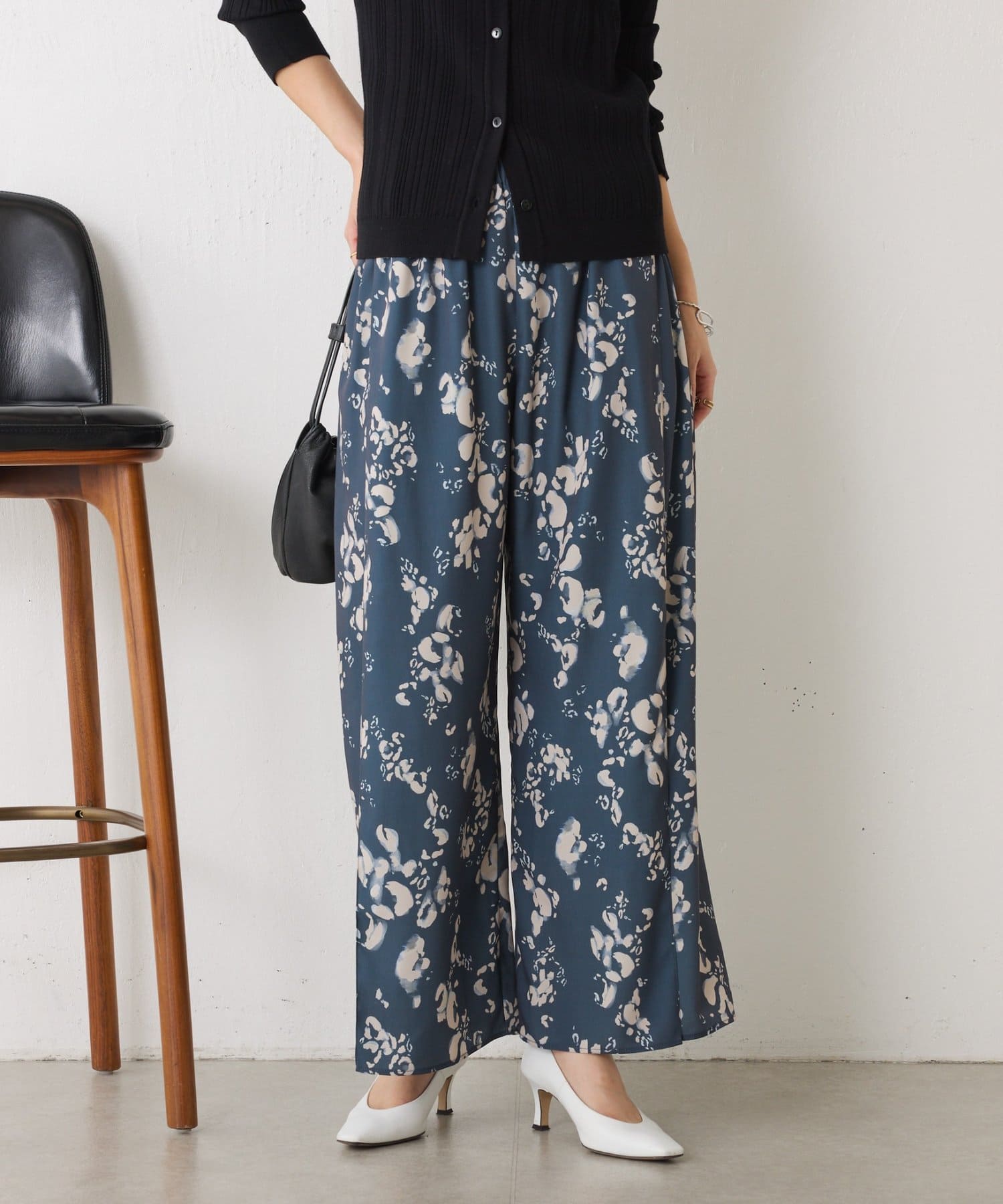 Jena　espace merveilleux(ジェナ　エスパスメルヴェイユ) 【オールゴムウエスト】ニュアンス柄イージーパンツ