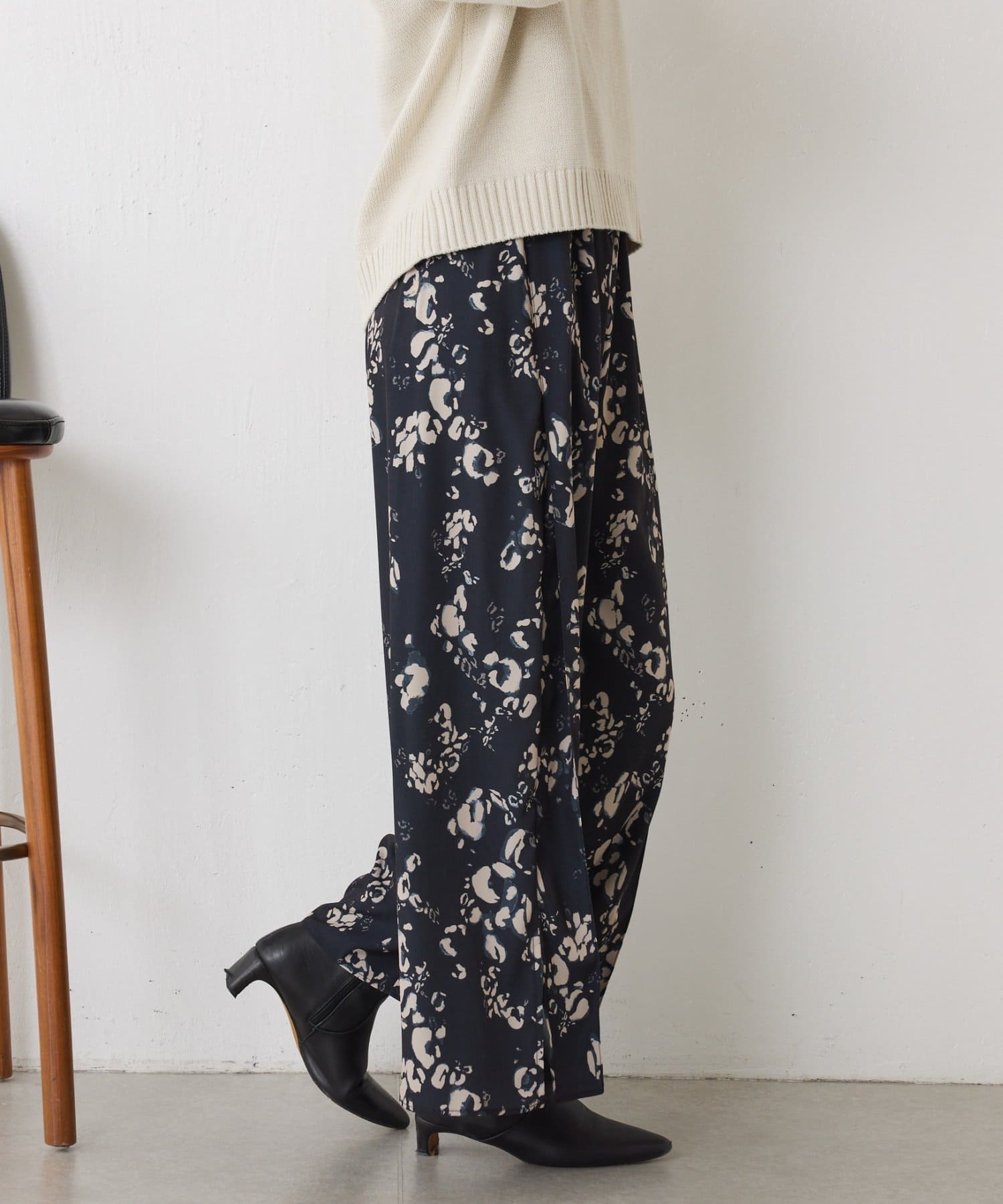 Jena　espace merveilleux(ジェナ　エスパスメルヴェイユ) 【オールゴムウエスト】ニュアンス柄イージーパンツ