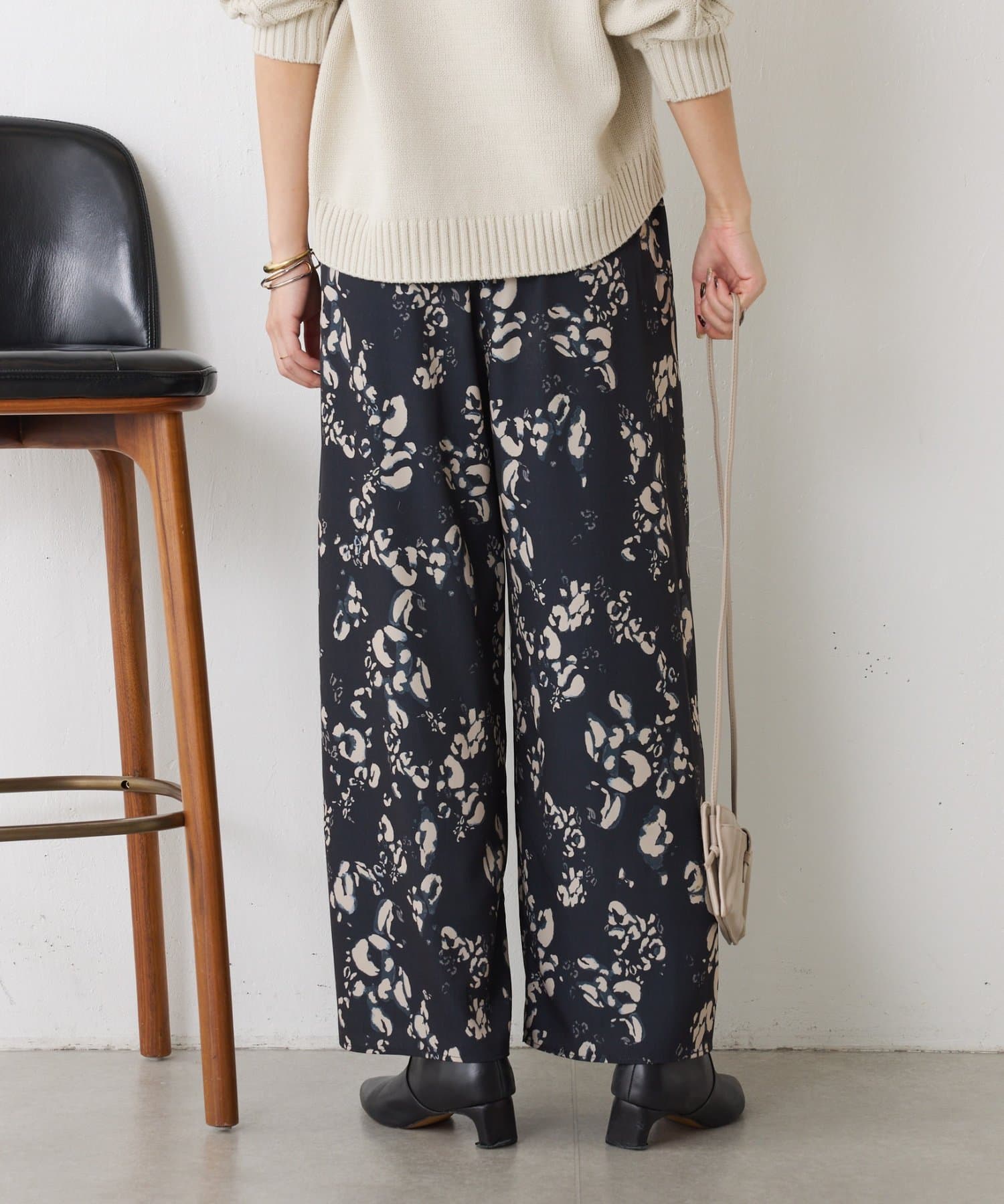 Jena　espace merveilleux(ジェナ　エスパスメルヴェイユ) 【オールゴムウエスト】ニュアンス柄イージーパンツ