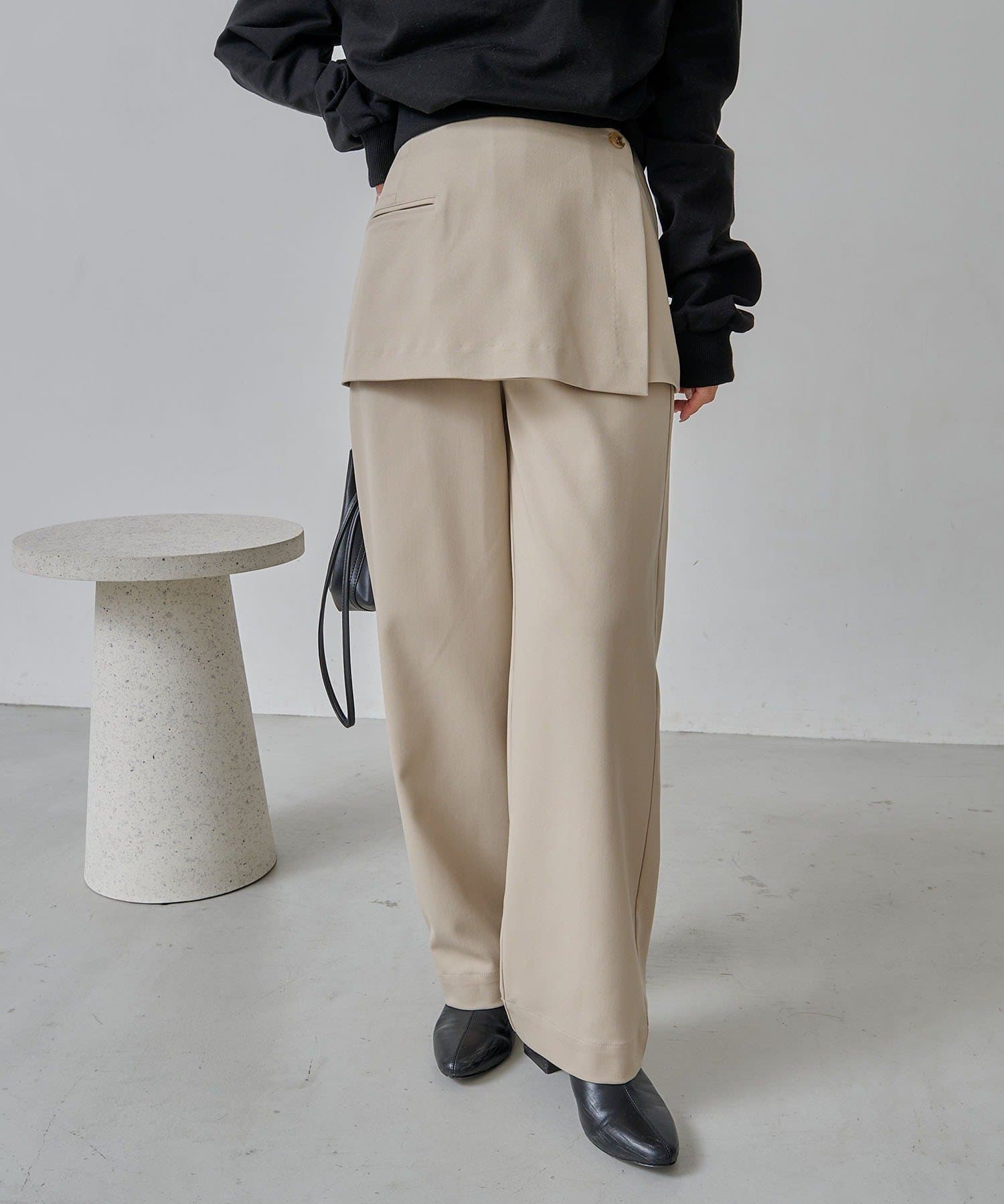 CAPRICIEUX LE'MAGE(カプリシュレマージュ) 【低身長サイズあり】ミニレイヤードパンツ