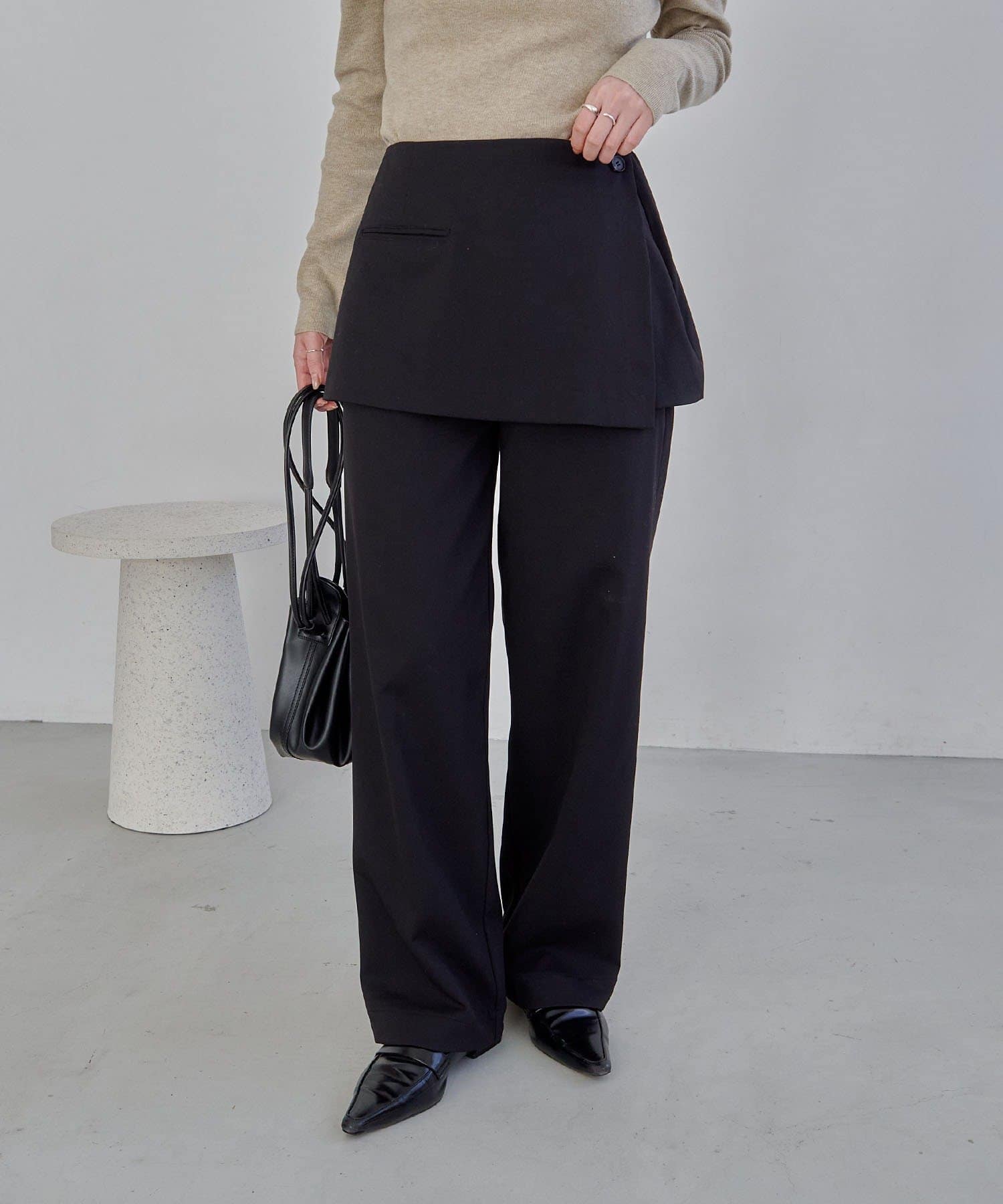 CAPRICIEUX LE'MAGE(カプリシュレマージュ) 【低身長サイズあり】ミニレイヤードパンツ