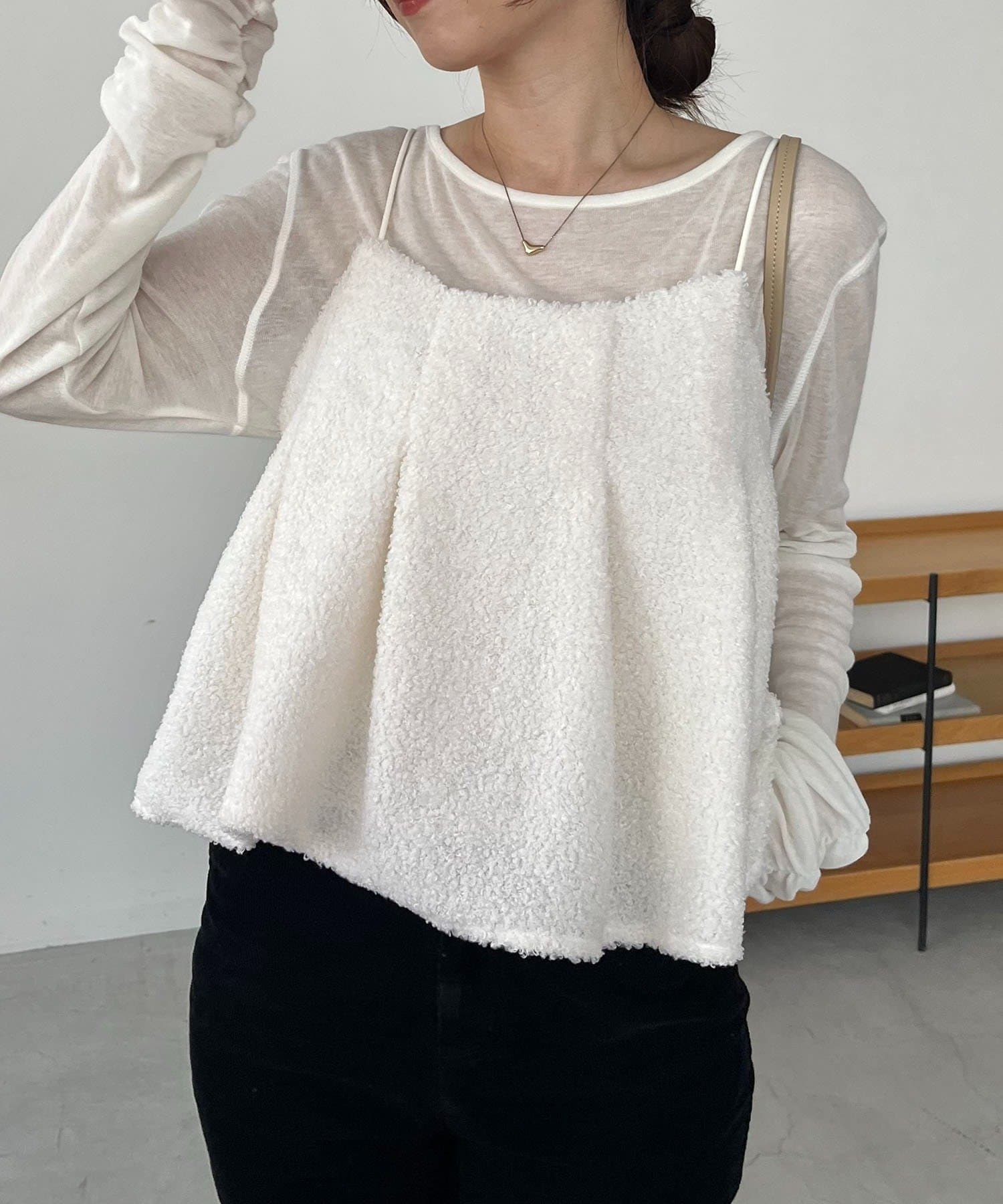 CAPRICIEUX LE'MAGE(カプリシュレマージュ) ボアフレアキャミ