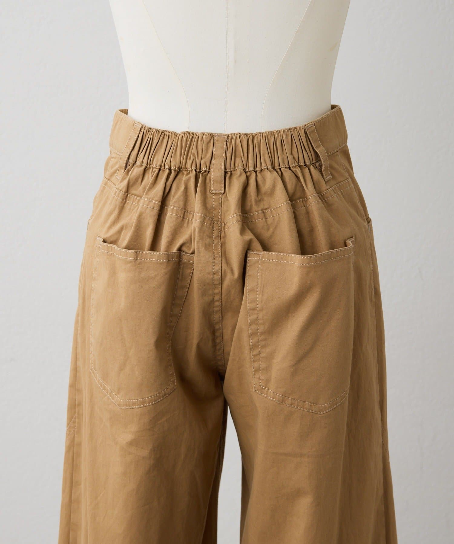 ear PAPILLONNER(イア パピヨネ) 《美脚見え/バックウエストゴム仕様》切替ワイドパンツ【SUM1 STYLE(スミスタイル)】