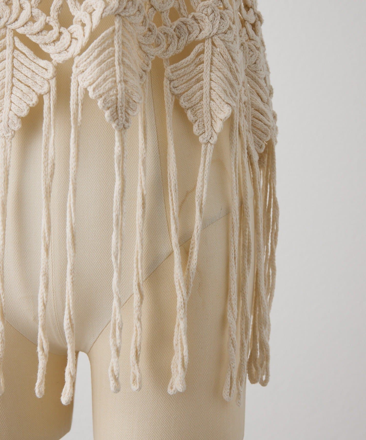 ear PAPILLONNER(イア パピヨネ) 《透け感/レイヤード》マクラメベスト【SUM1 STYLE(スミスタイル)】