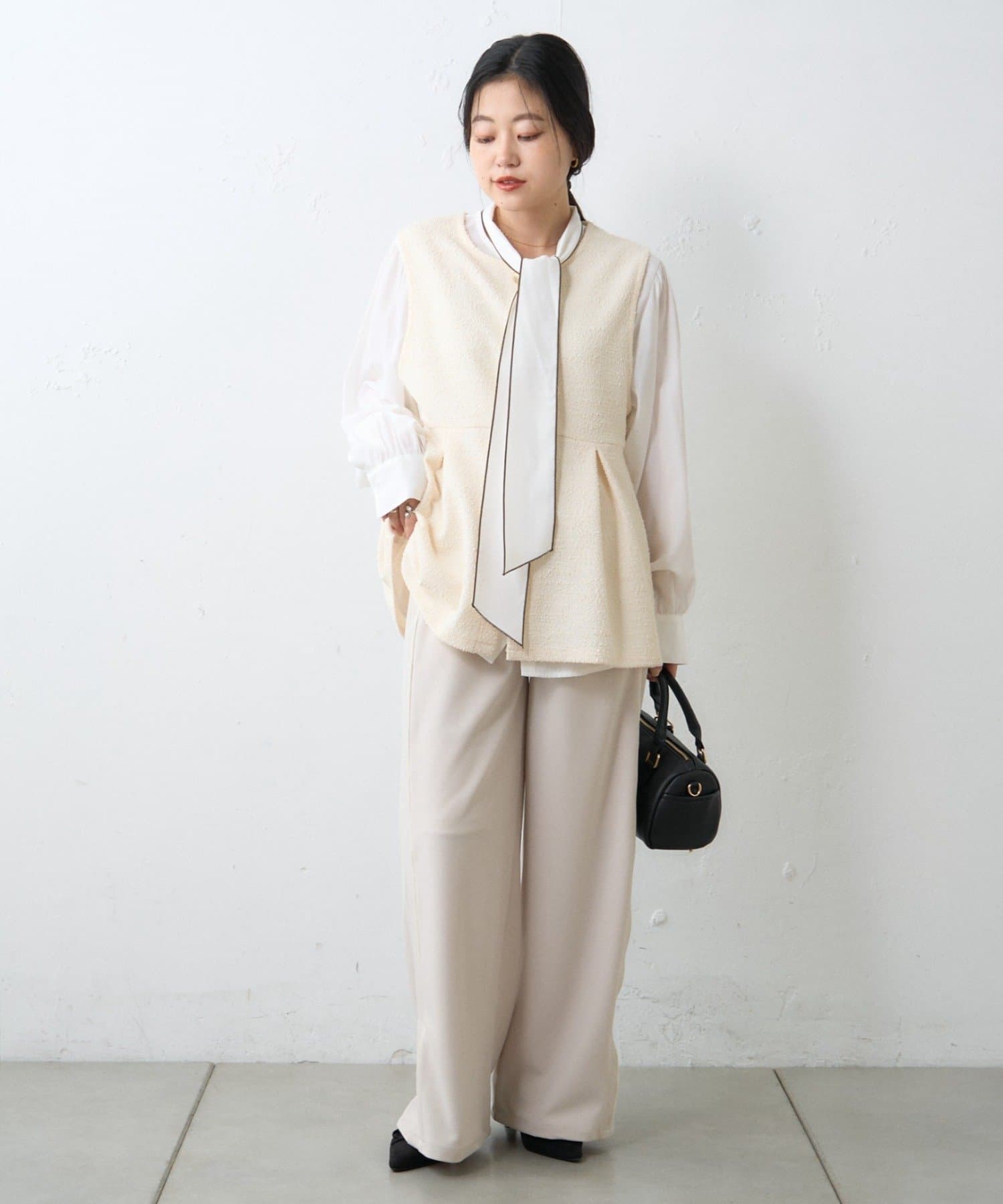 CIAOPANIC TYPY(チャオパニックティピー) 【オケージョン】ツイードベスト付きパイピングラインパンツセット