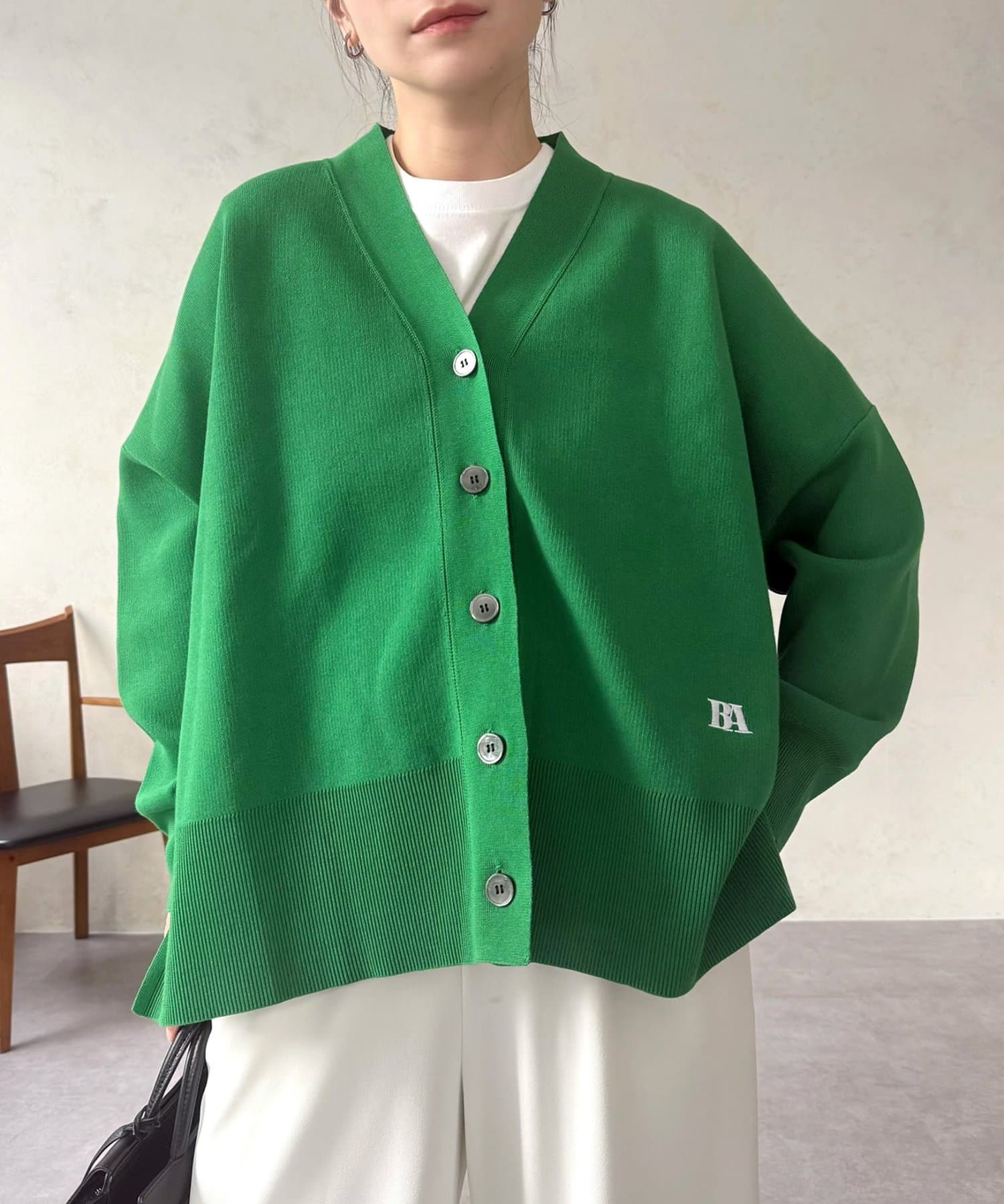 BEARDSLEY(ビアズリー) 刺繍入りビッグカーディガン