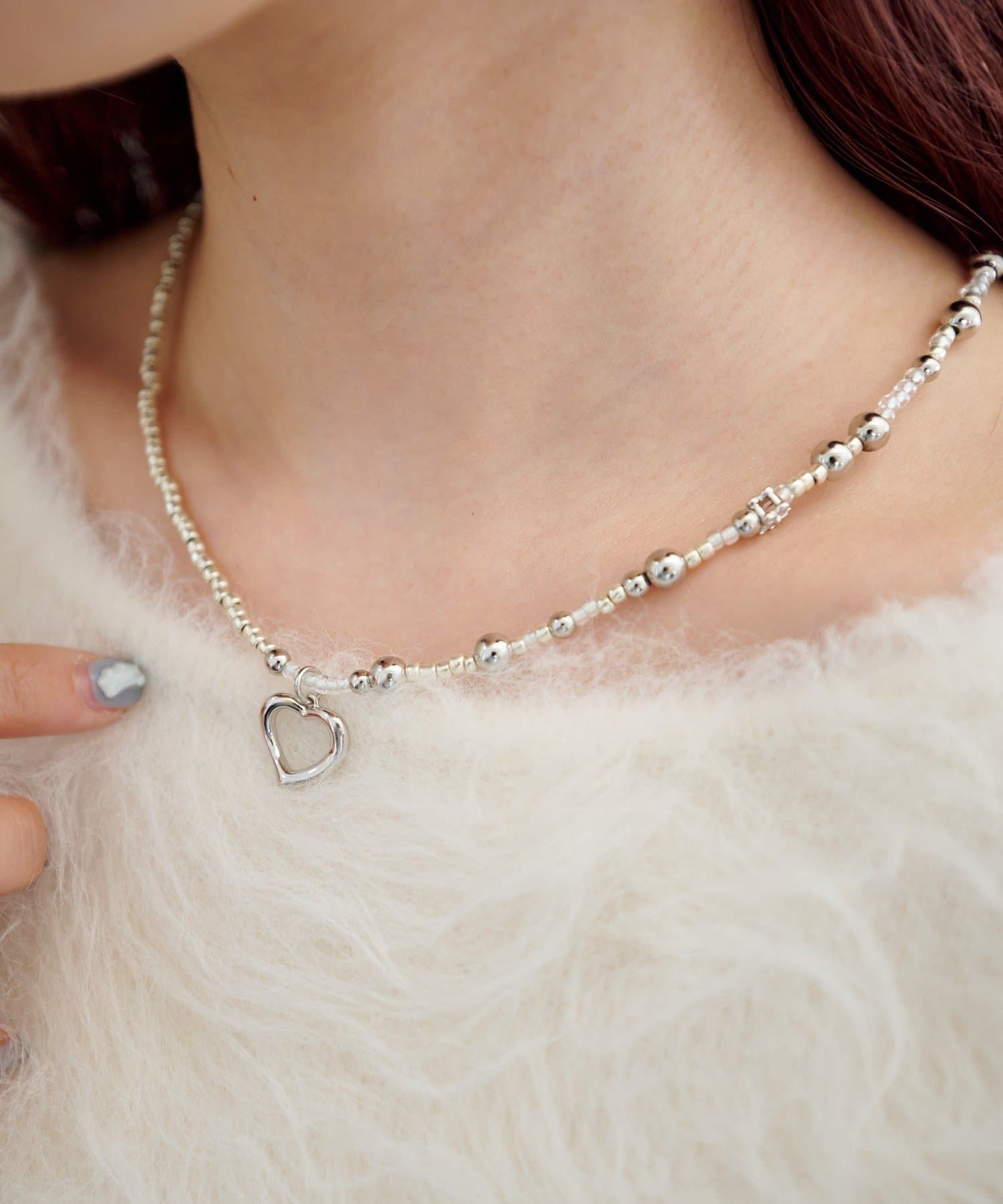 Kastane(カスタネ) 【fiw.】ハートビーズネックレス