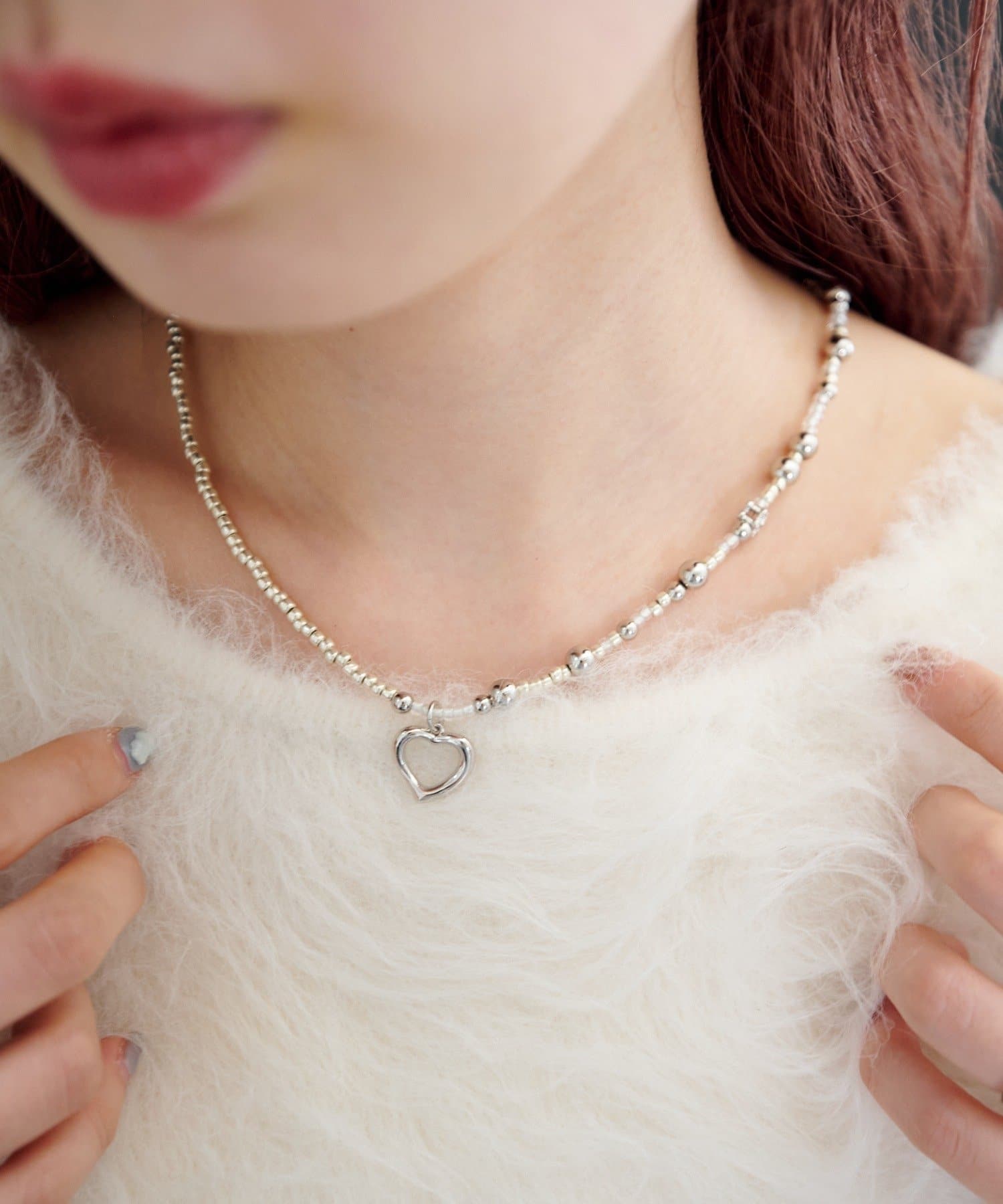 Kastane(カスタネ) 【fiw.】ハートビーズネックレス