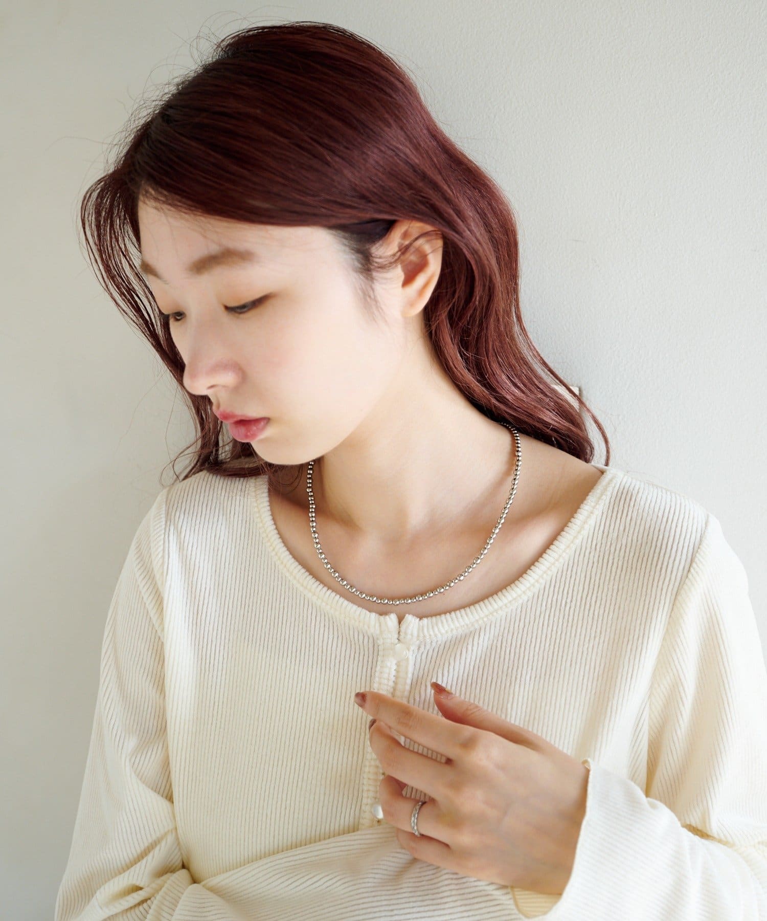 Kastane(カスタネ) 【fiw.】メタルビーズネックレス