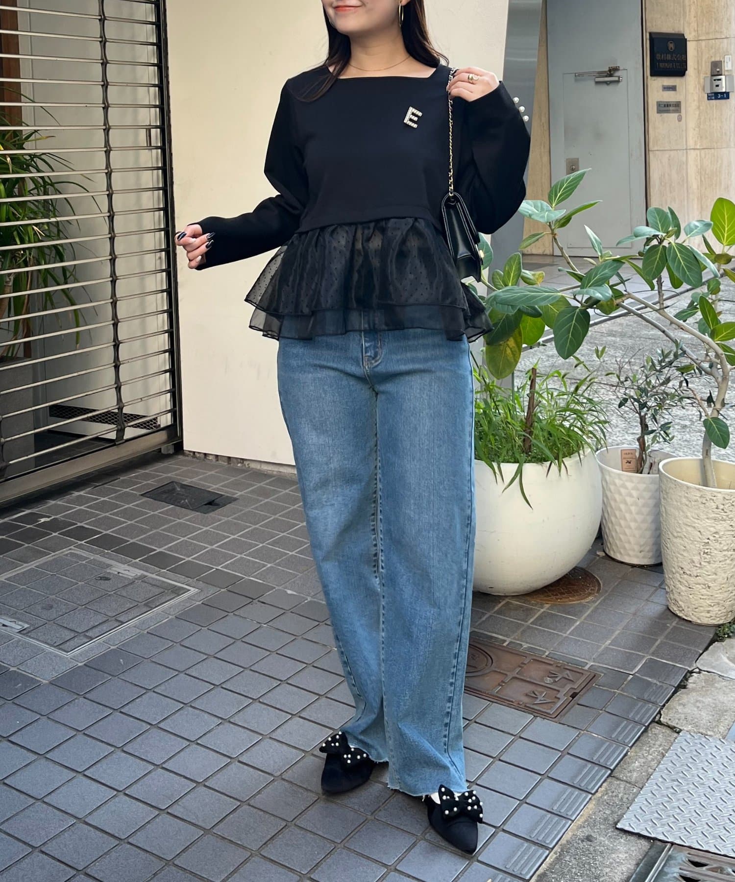 prose verse(プロズヴェール) 裾ドットボリュームフリルトップス