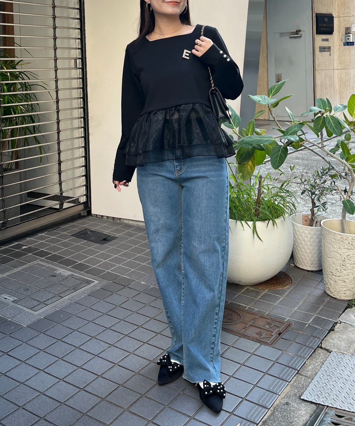 prose verse(プロズヴェール) 裾ドットボリュームフリルトップス