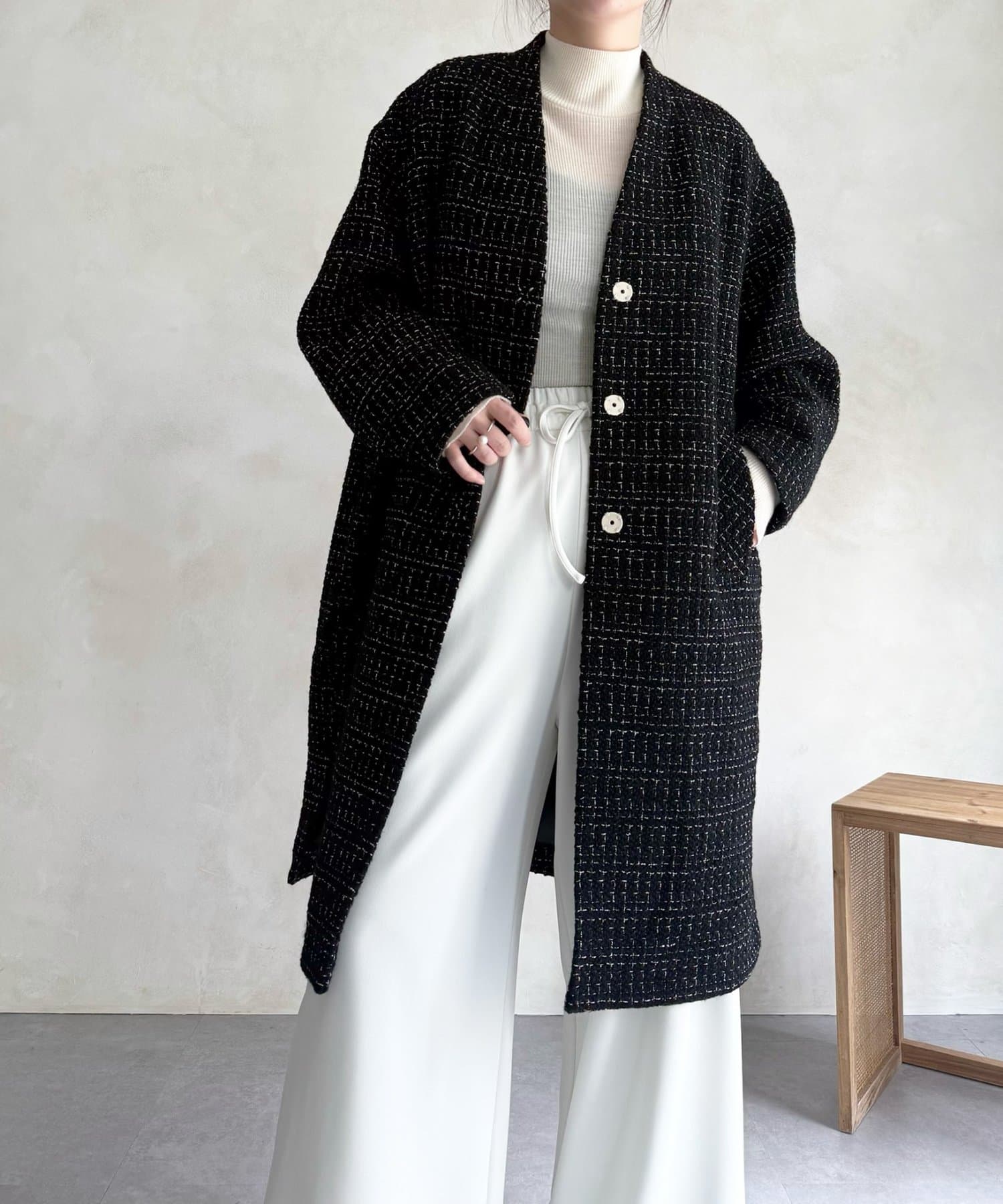 BEARDSLEY(ビアズリー) チェックツイードロングコート