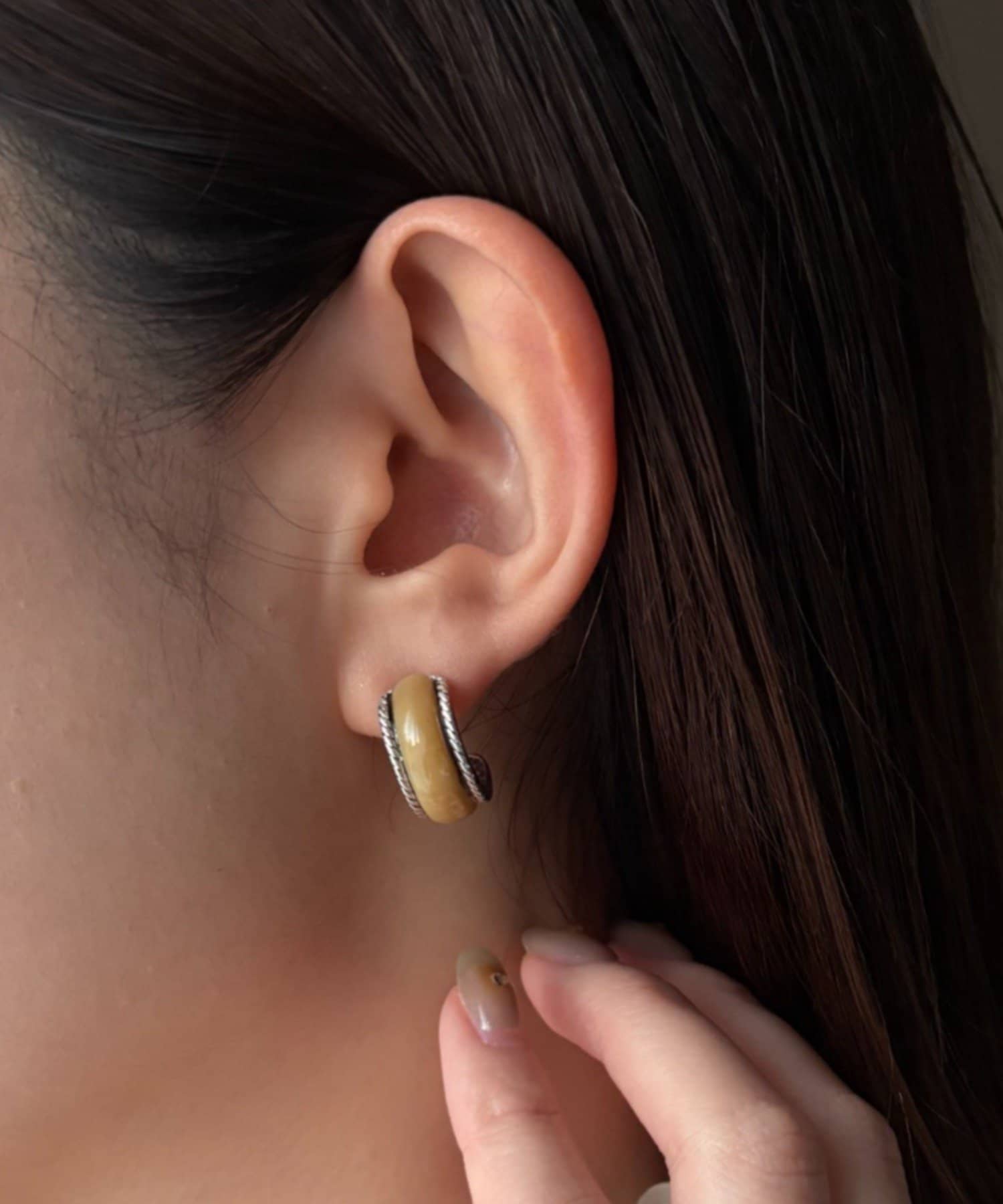 CAPRICIEUX LE'MAGE(カプリシュレマージュ) 〈GOLDY/ゴールディ〉ストーンビンテージ調ピアス