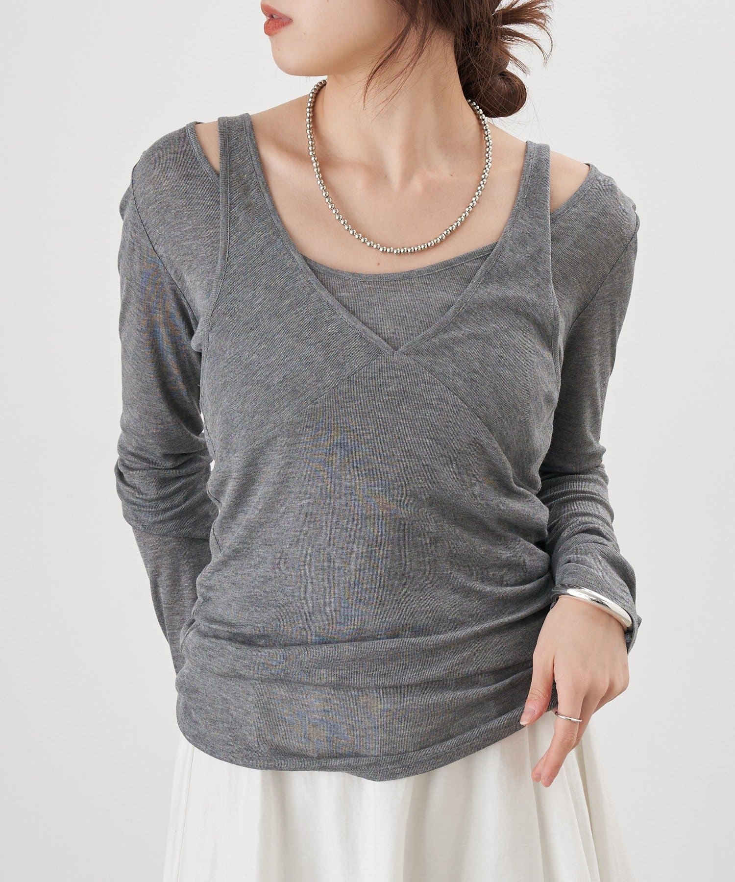 SHENERY(シーナリー) 【26SS予約】ビスチェレイヤードカットソー