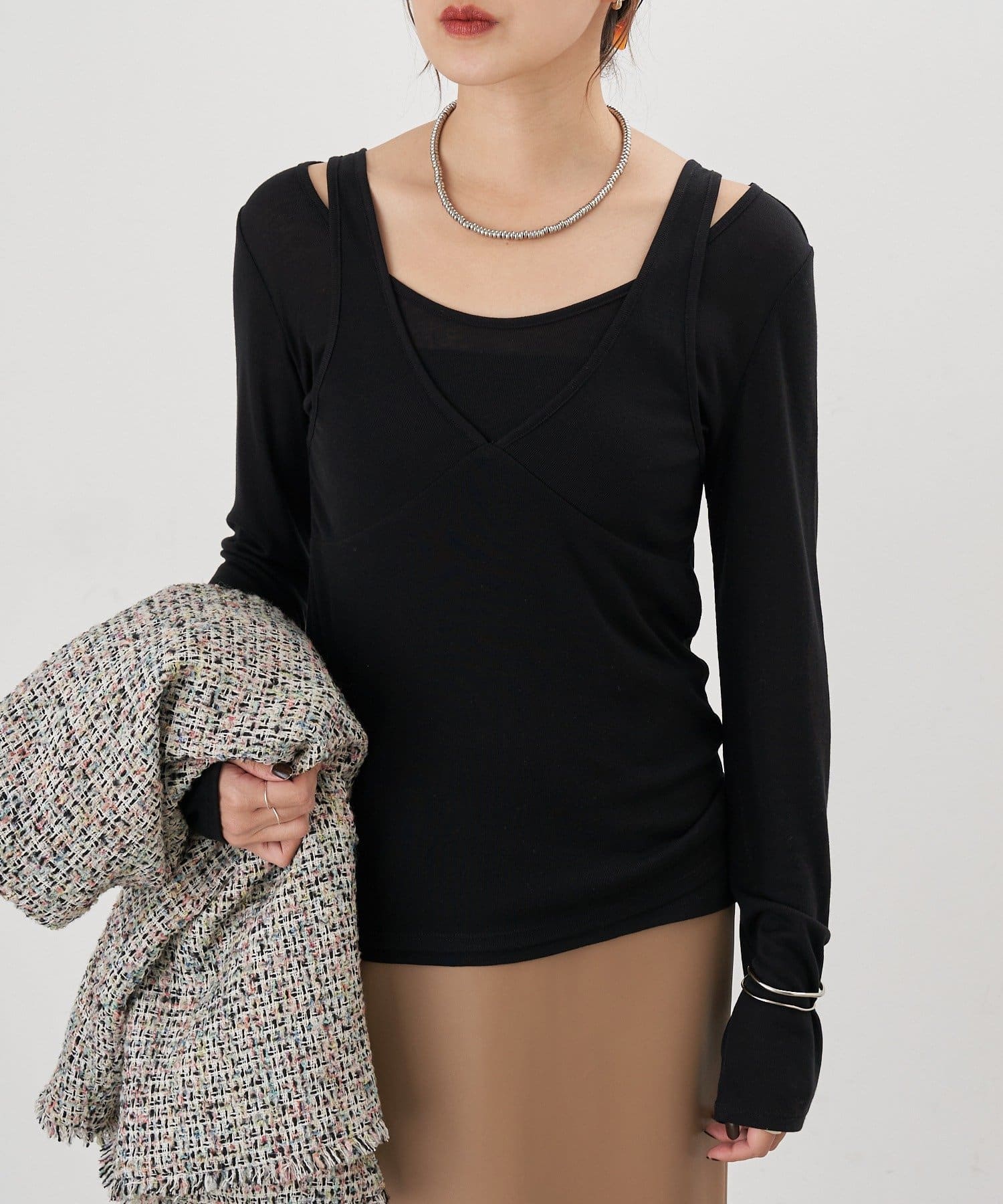 SHENERY(シーナリー) 【26SS予約】ビスチェレイヤードカットソー