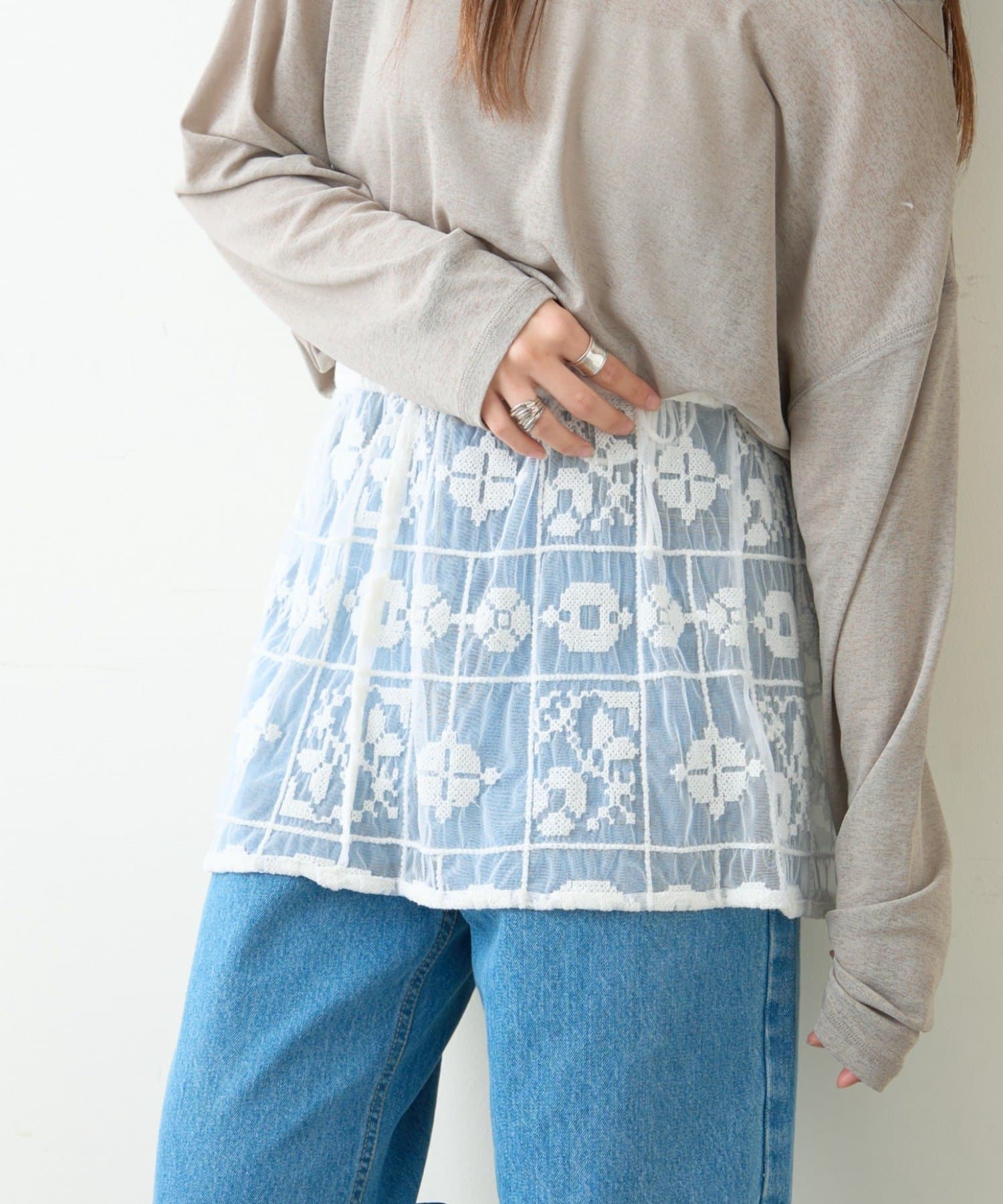 CIAOPANIC TYPY(チャオパニックティピー) 【india】チュールレースミニスカート