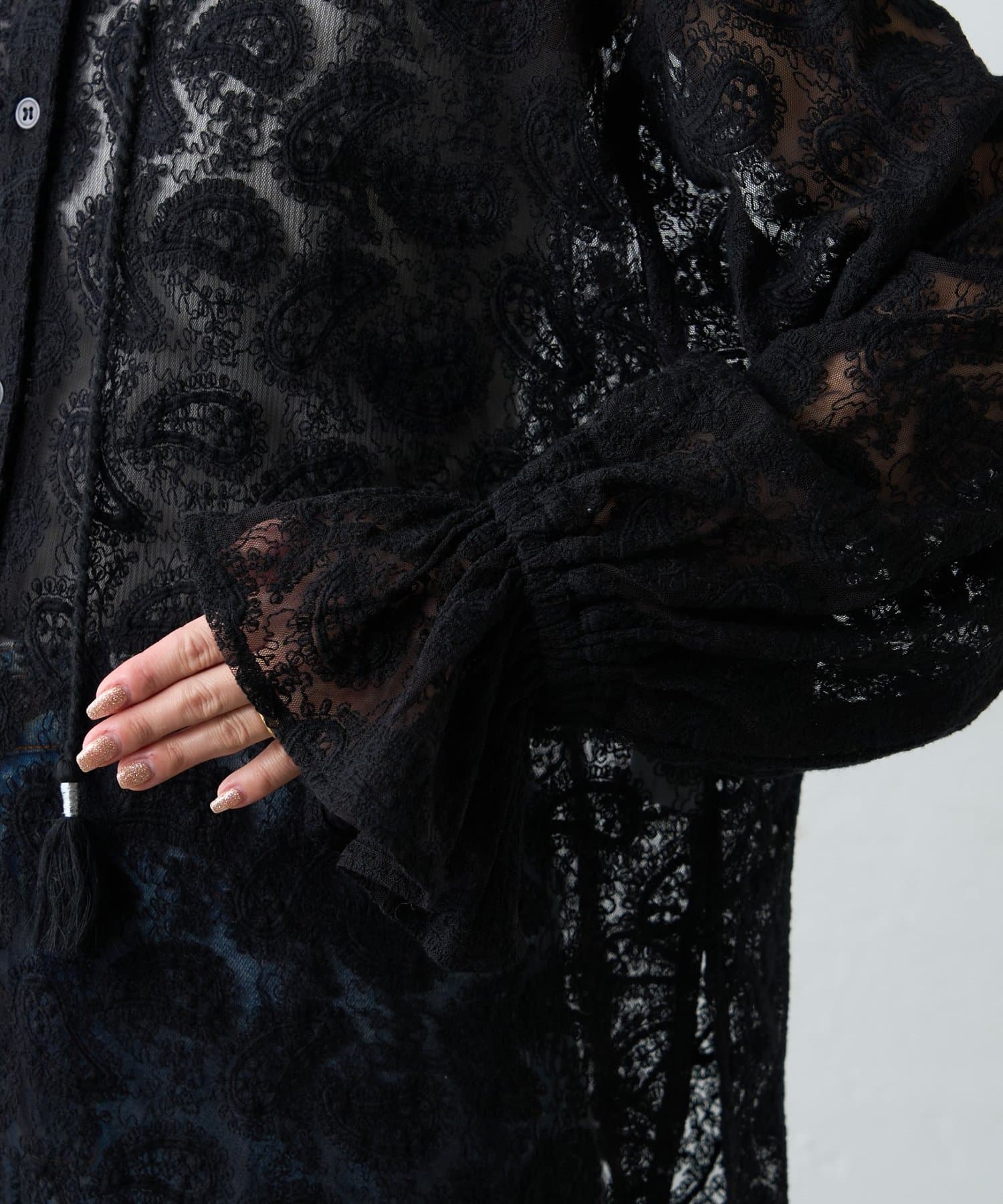 CIAOPANIC TYPY(チャオパニックティピー) ≪26SS展示会アイテム≫【india】レースシアーフードブラウス