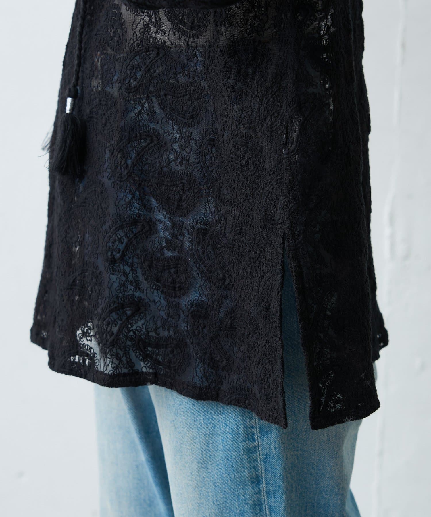 CIAOPANIC TYPY(チャオパニックティピー) ≪26SS展示会アイテム≫【india】レースシアーフードブラウス