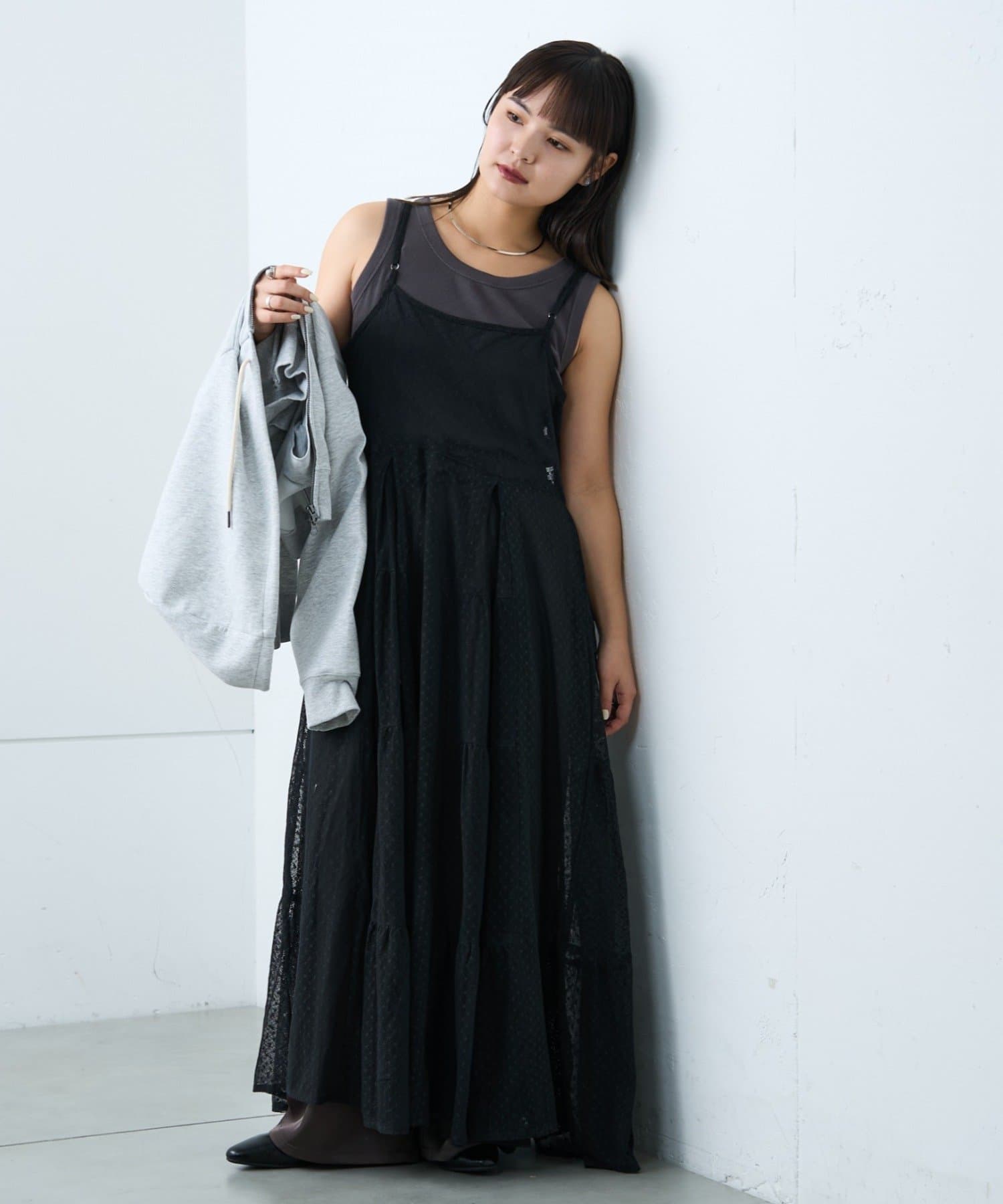 CIAOPANIC TYPY(チャオパニックティピー) ≪26SS展示会アイテム≫【india】ヴィンテージライクメッシュドットキャミワンピース