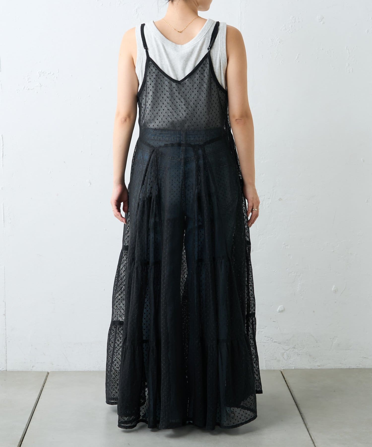 CIAOPANIC TYPY(チャオパニックティピー) ≪26SS展示会アイテム≫【india】ヴィンテージライクメッシュドットキャミワンピース