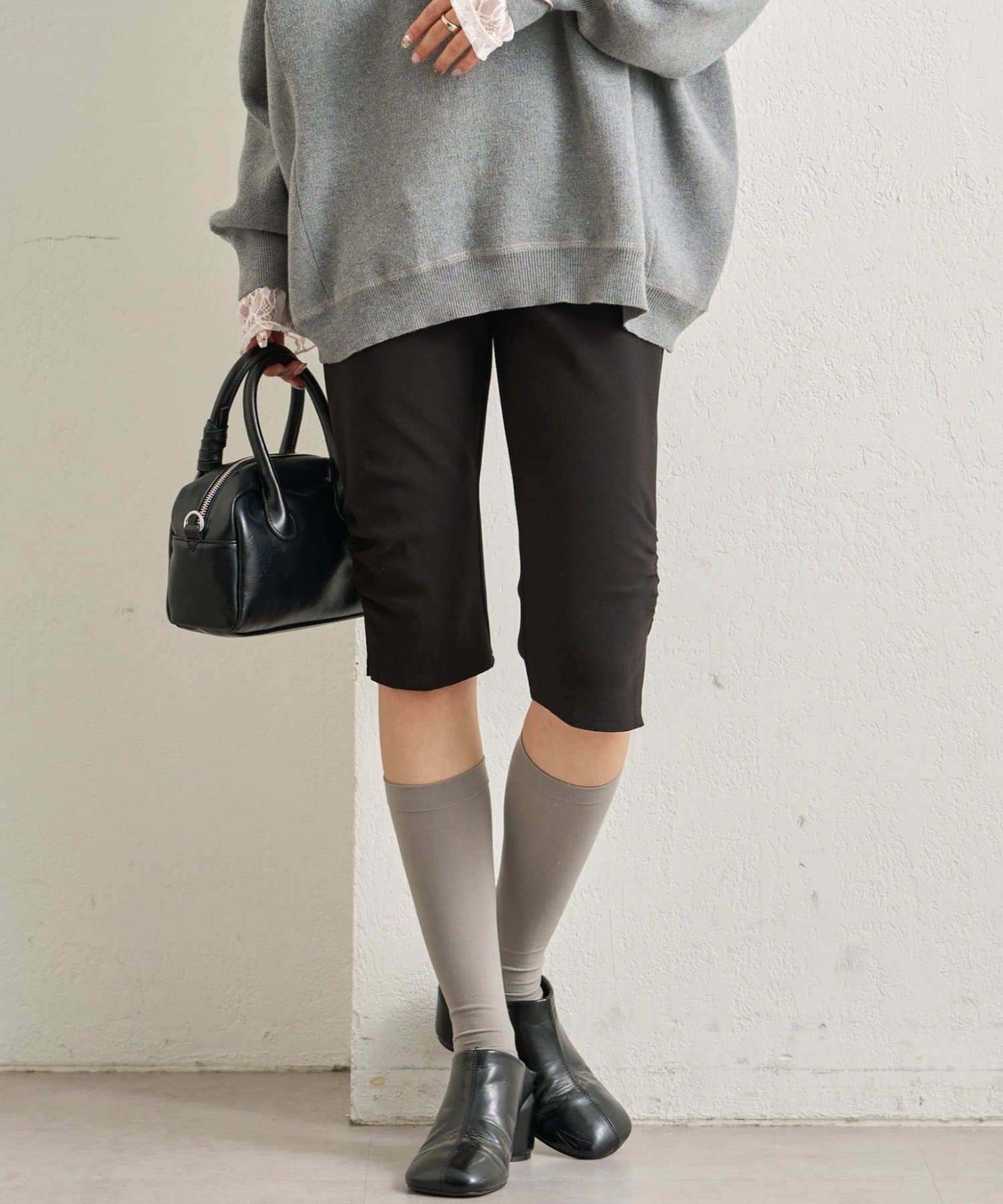 mystic(ミスティック) 裾ギャザーバイカーパンツ