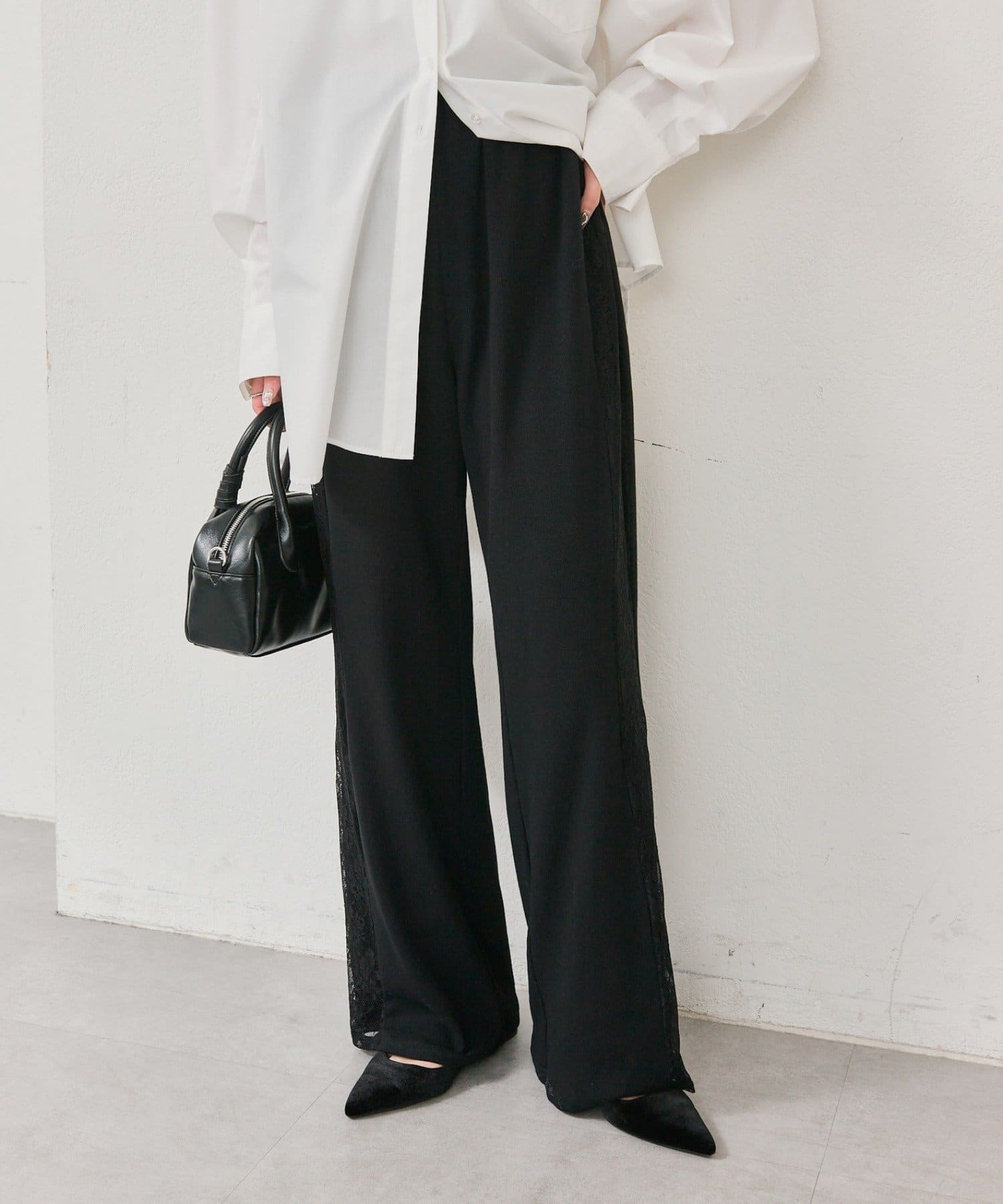 mystic(ミスティック) レースラインリブパンツ