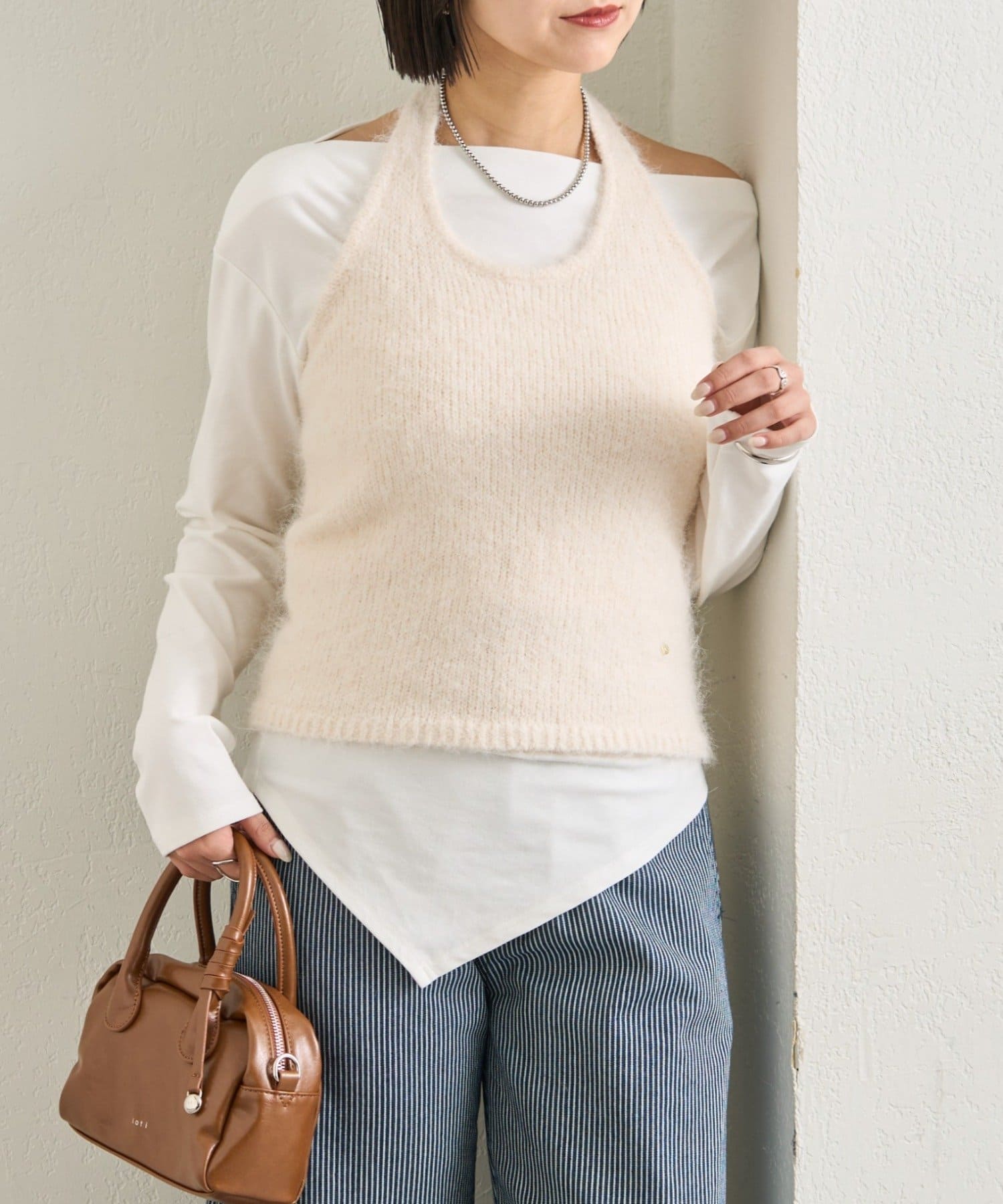 mystic(ミスティック) ふわふわホルターニットビスチェ