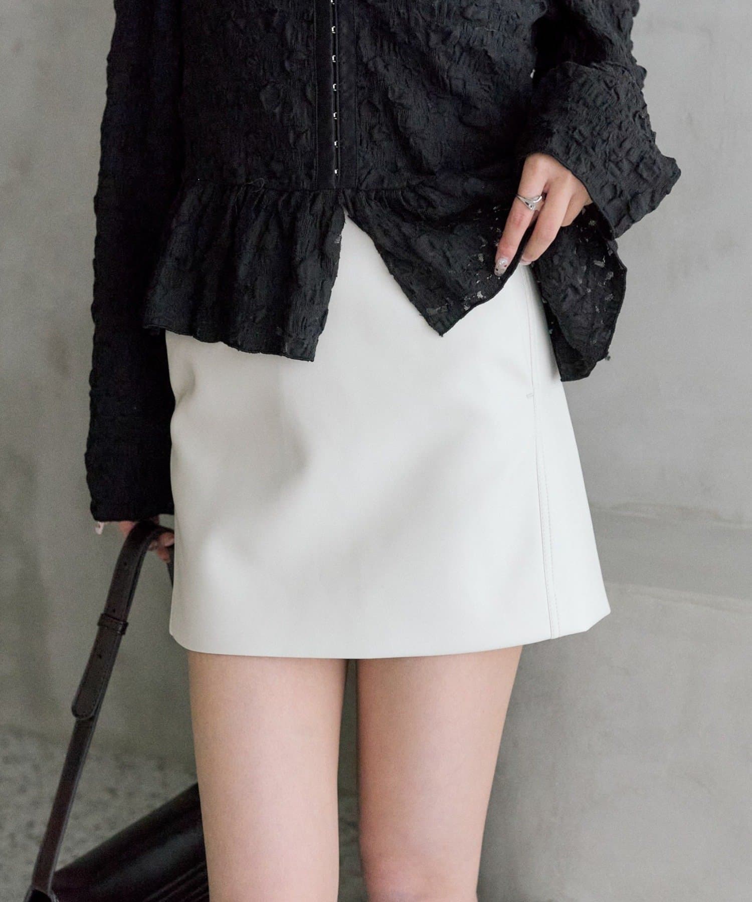 mystic(ミスティック) 【SET UPで着用もおすすめ◎】フェイクレザーミニスカート