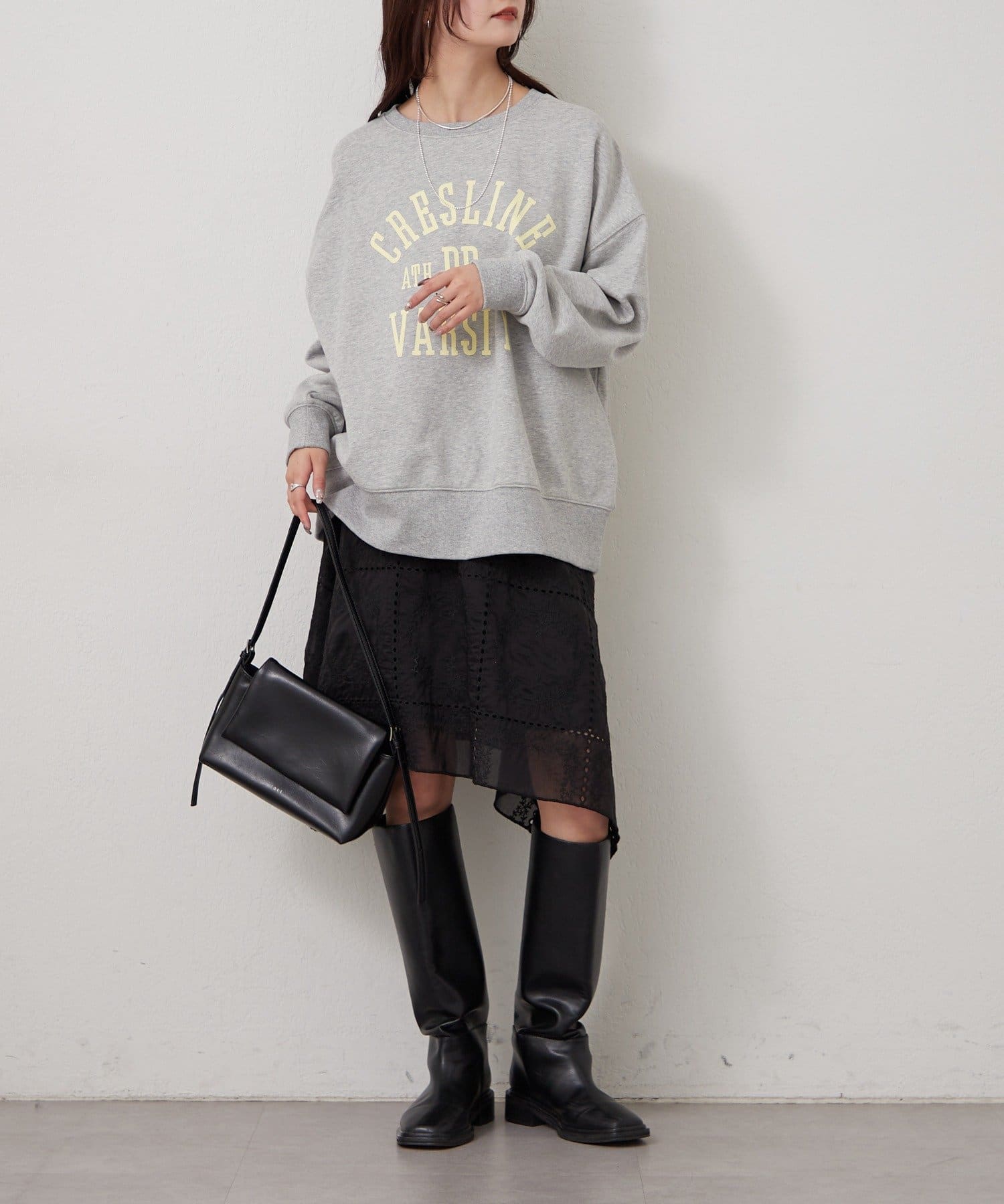 mystic(ミスティック) エンブロイダリー ヘムスカート