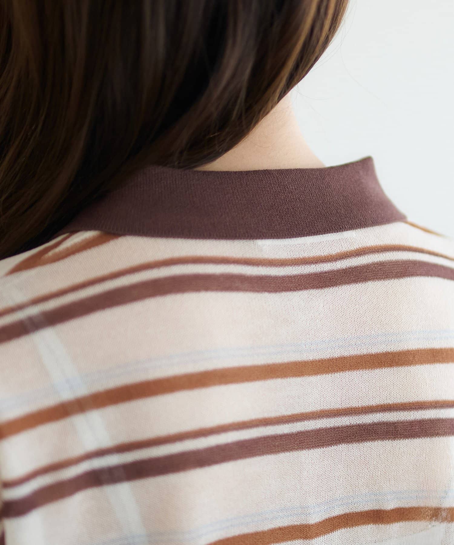 DISCOAT(ディスコート) 【SS先行予約】シアーボーダー衿付きプルオーバー