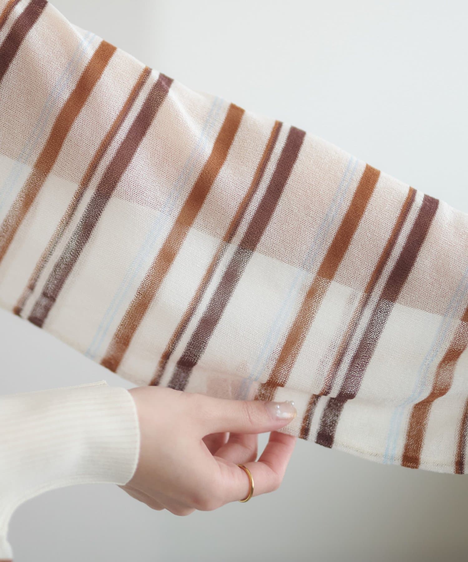 DISCOAT(ディスコート) 【SS先行予約】シアーボーダー衿付きプルオーバー