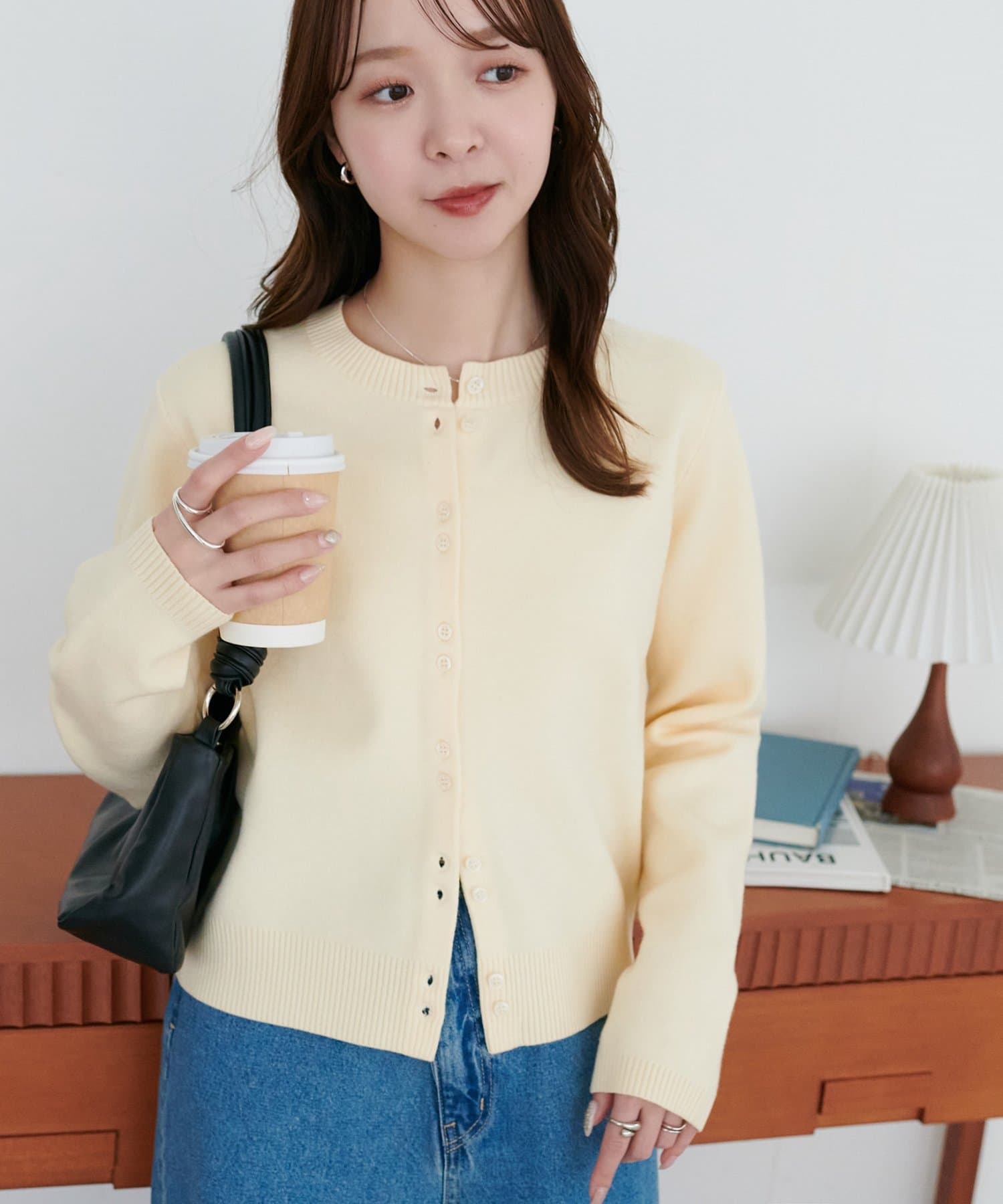 DISCOAT(ディスコート) やみつきクルーネックカーディガン