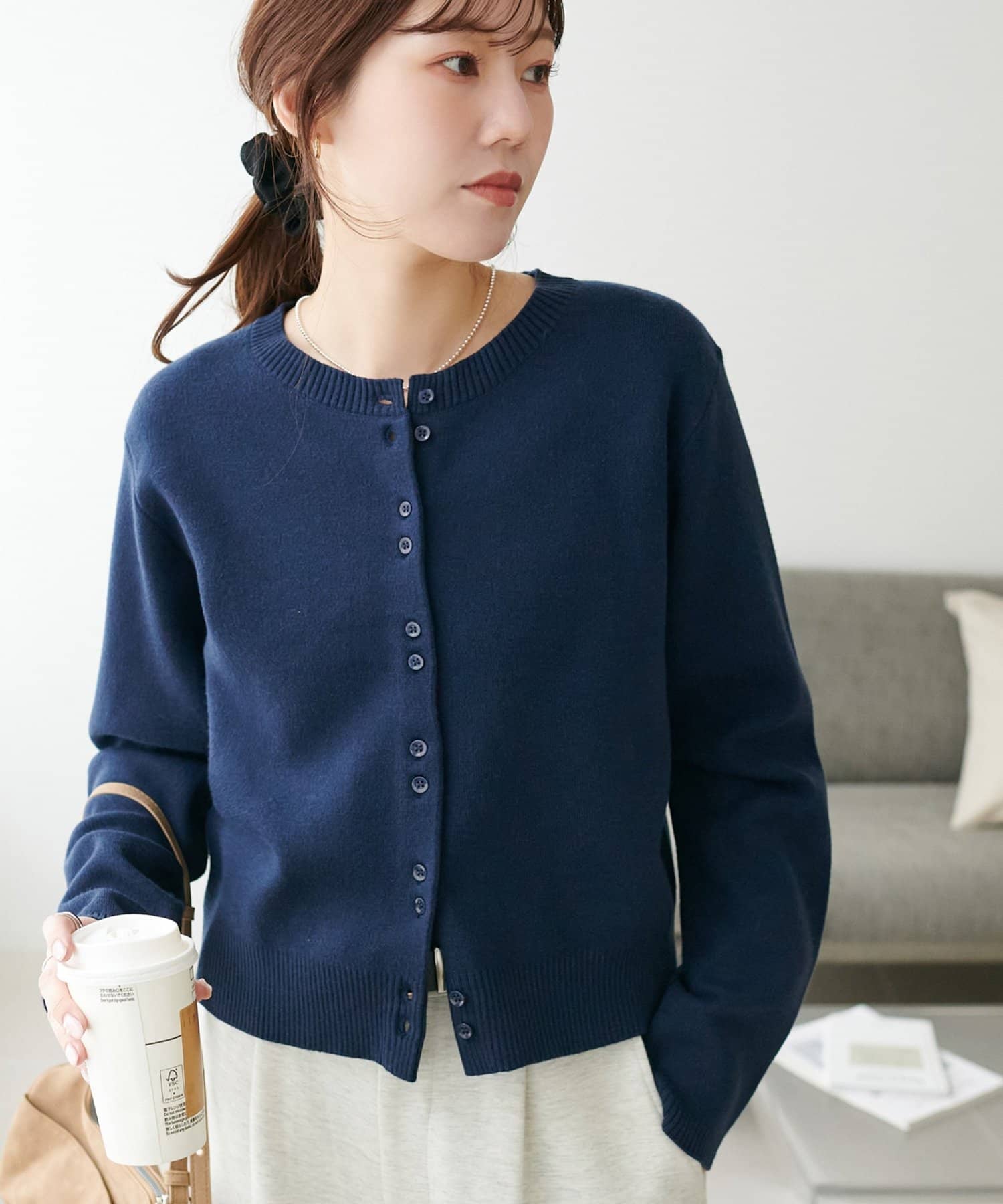 DISCOAT(ディスコート) やみつきクルーネックカーディガン