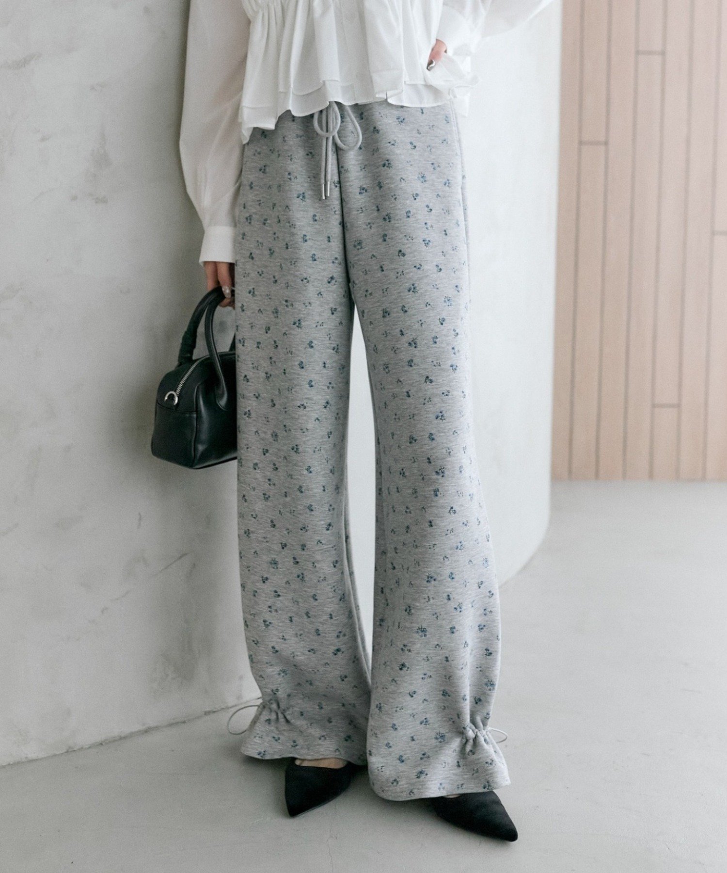 mystic(ミスティック) 裾ドロストイージーパンツ