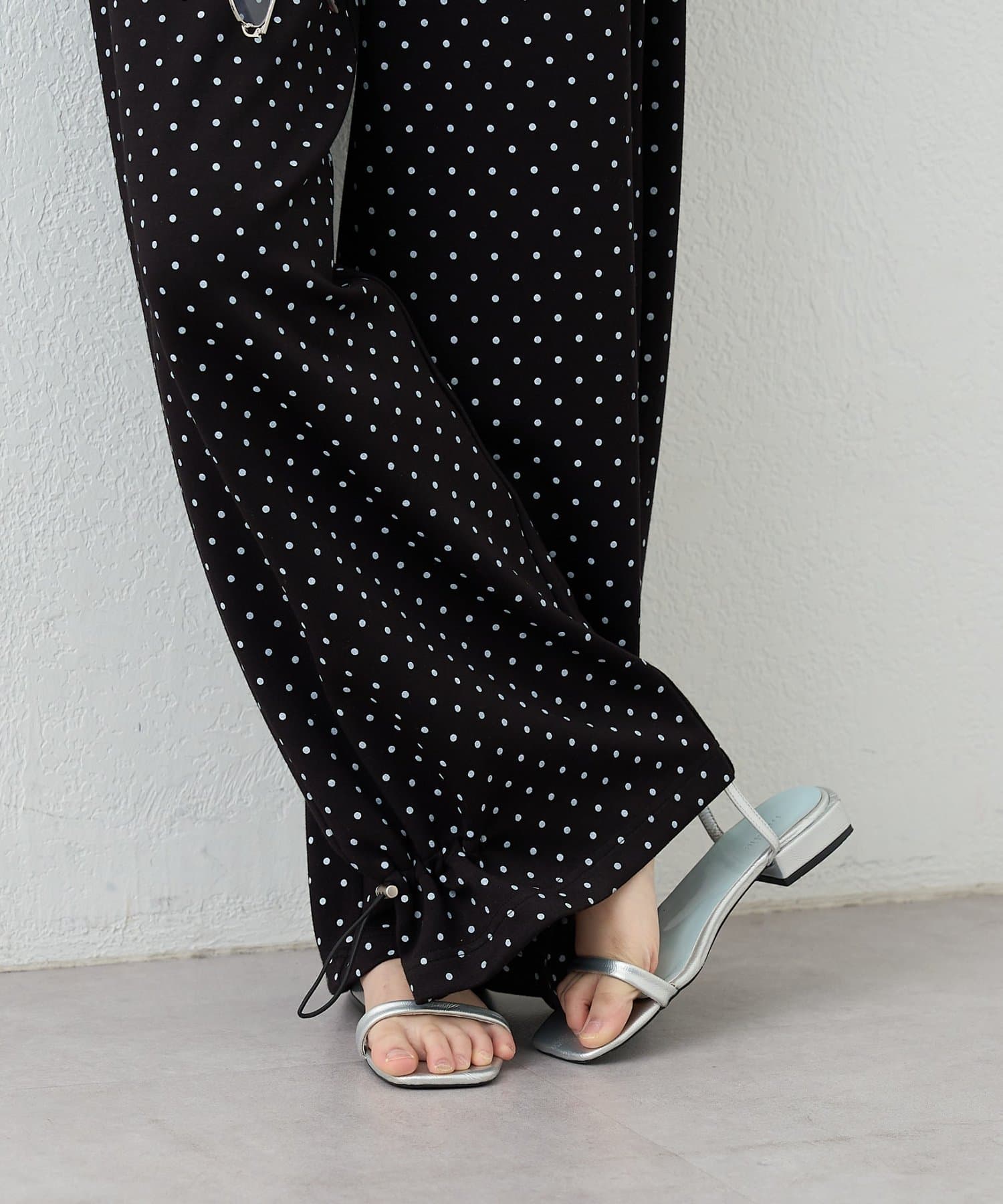 mystic(ミスティック) 《新色ドット/レースライン》裾ドロストスウェットパンツ