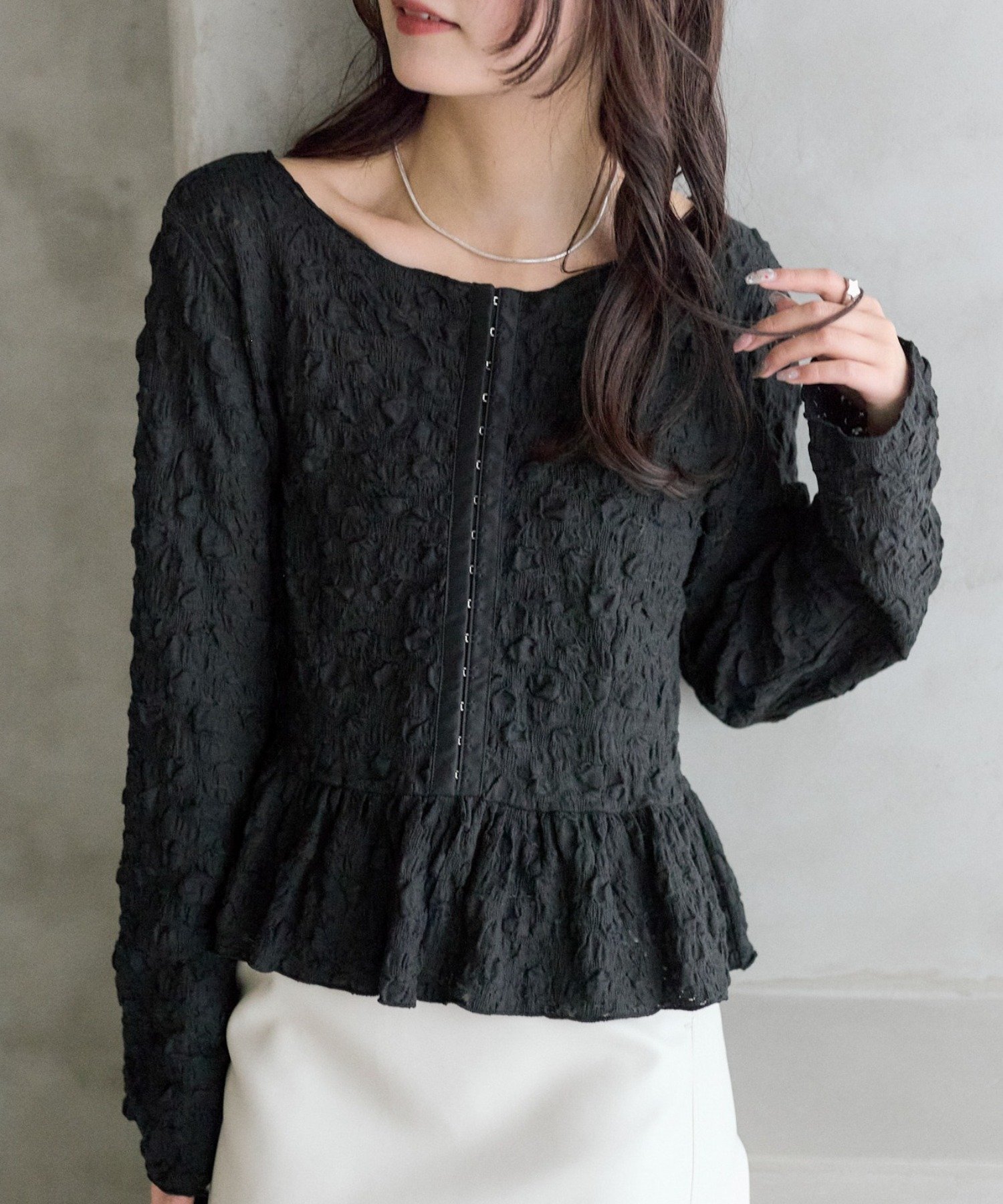 mystic(ミスティック) シャーリングペプラム TOPS