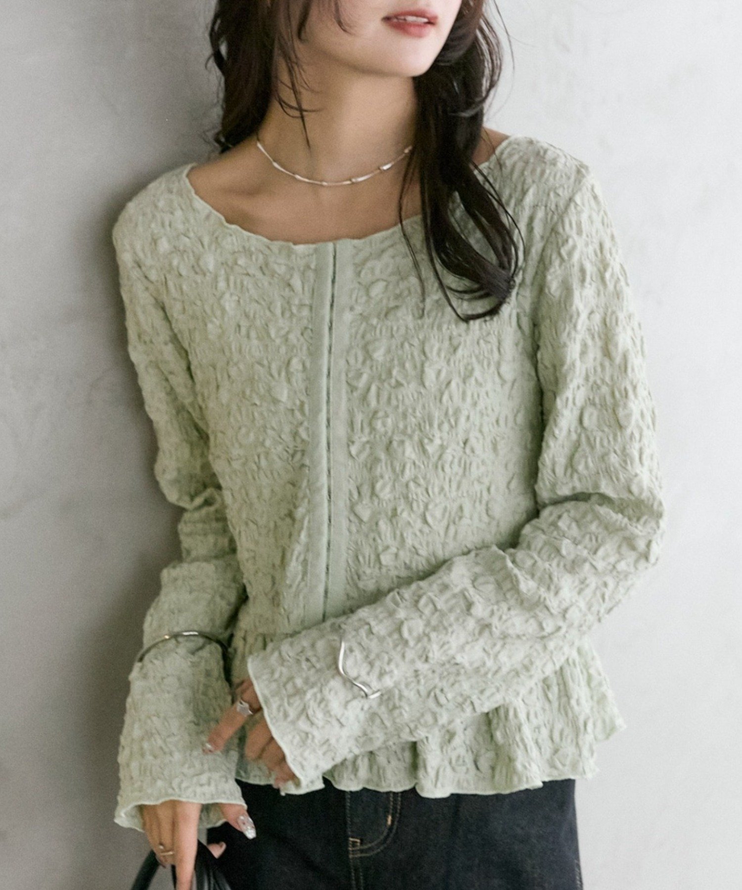 mystic(ミスティック) シャーリングペプラム TOPS