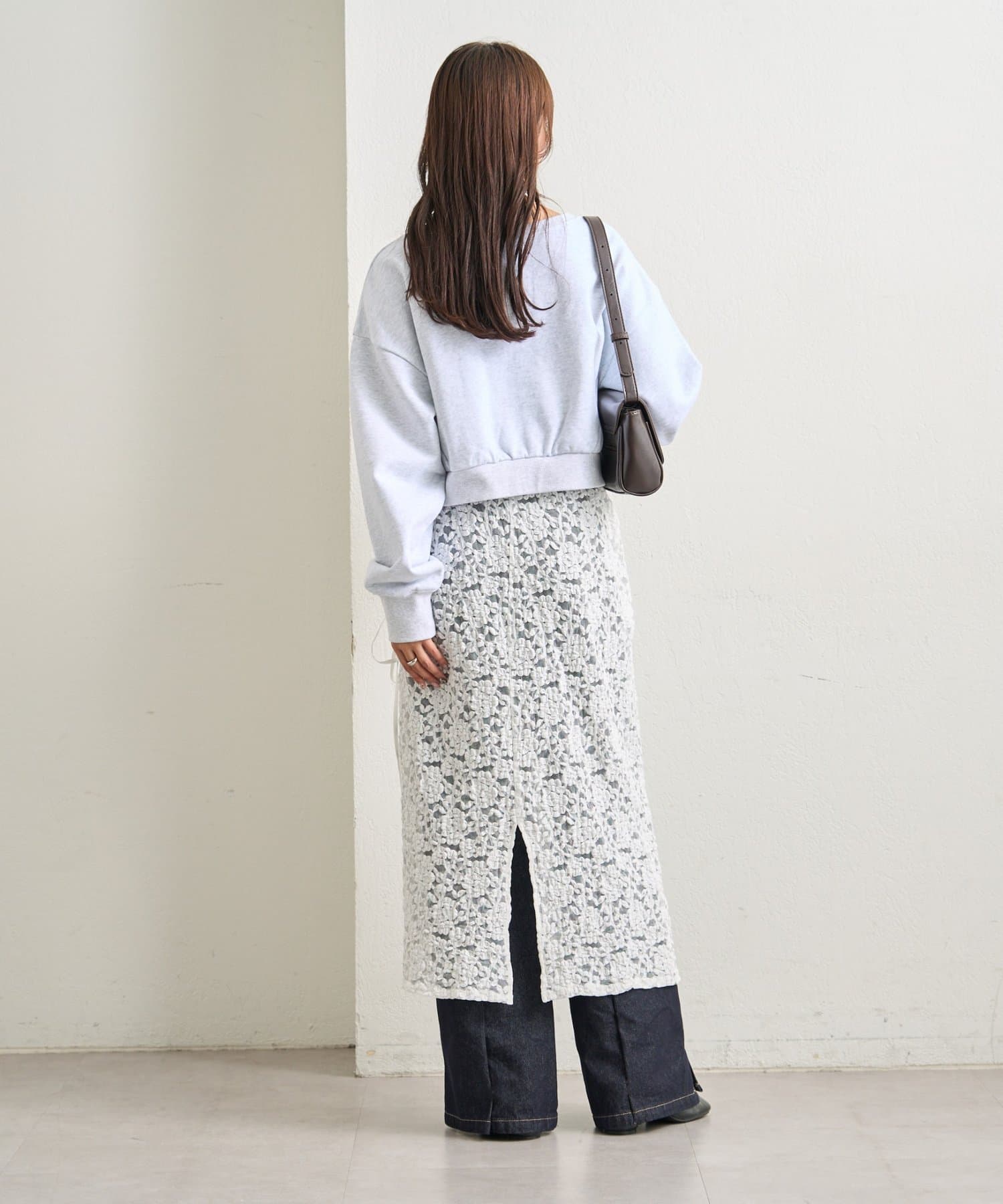 mystic(ミスティック) ポイント刺繍ショートスウェット