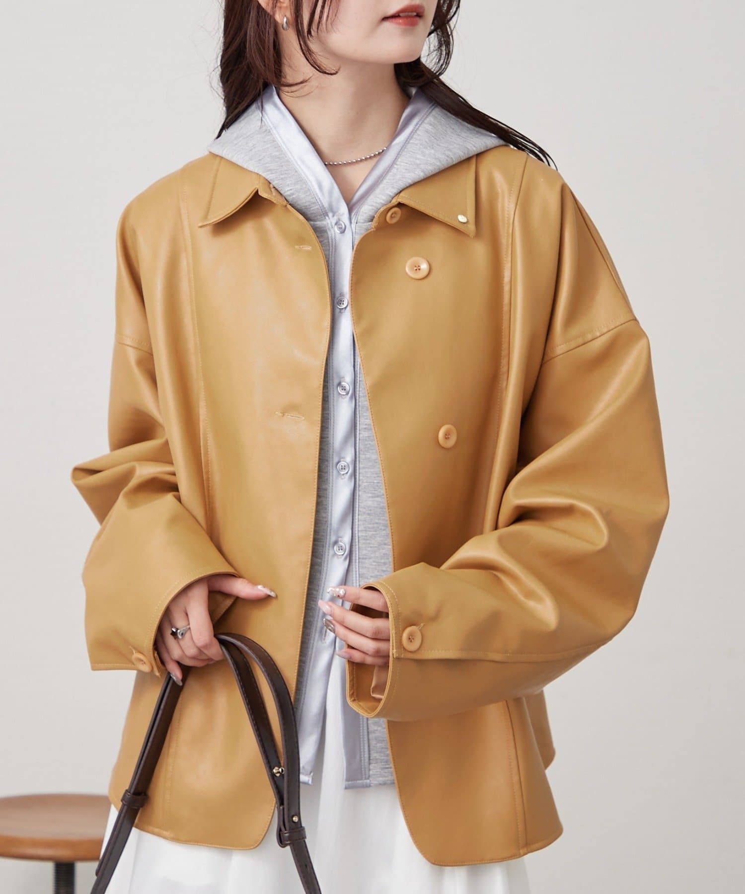 mystic(ミスティック) レザーシャツジャケット