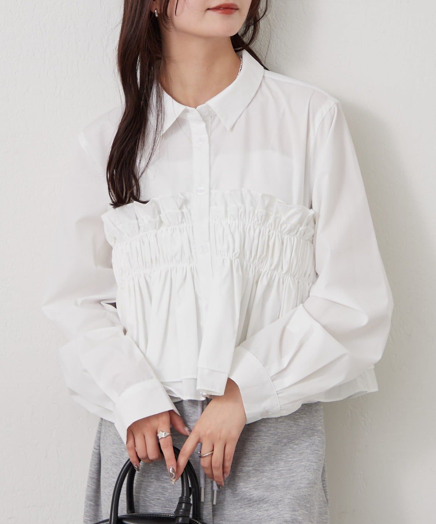 mystic(ミスティック) シャーリングティアード ブラウス