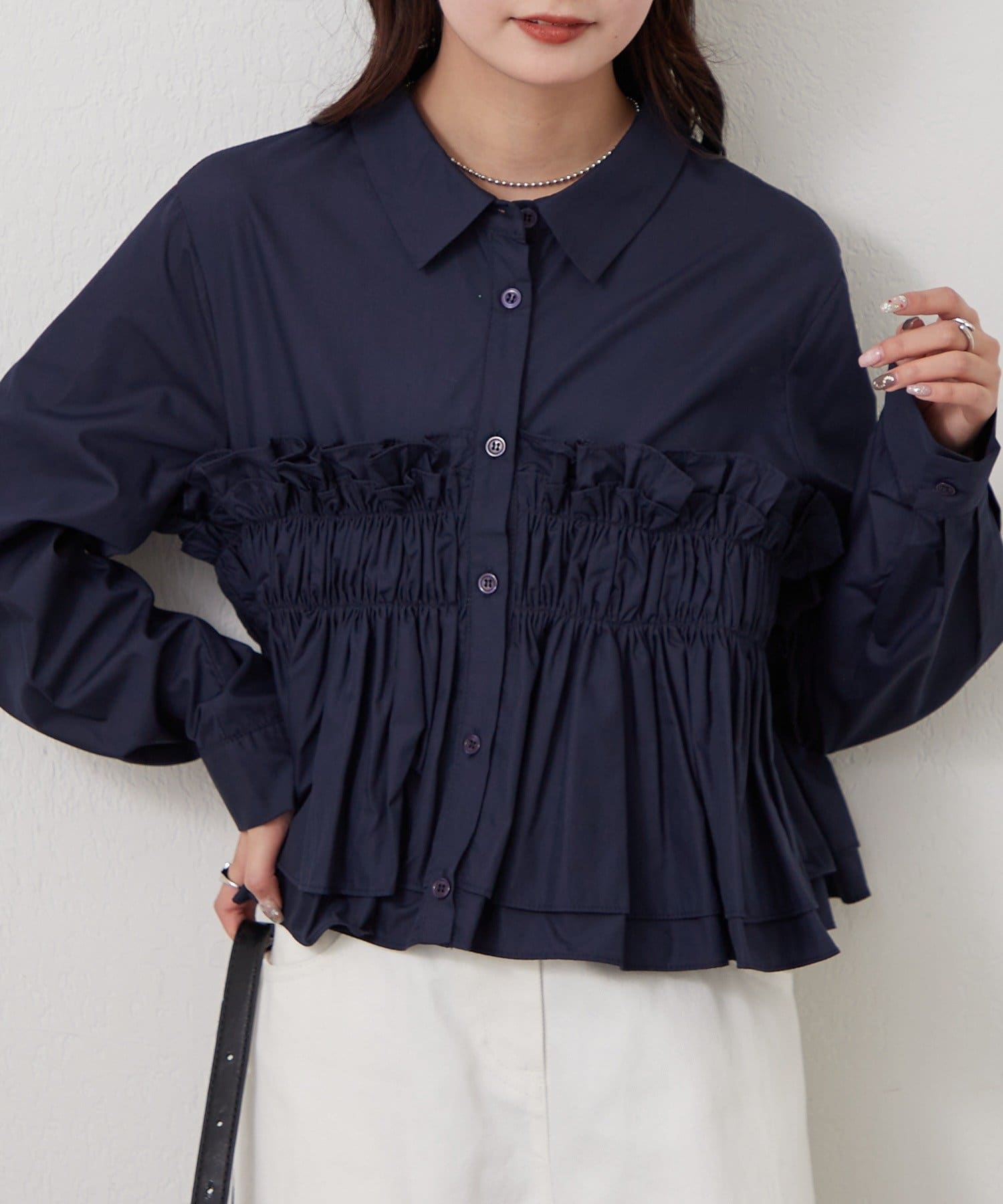 mystic(ミスティック) シャーリングティアード ブラウス