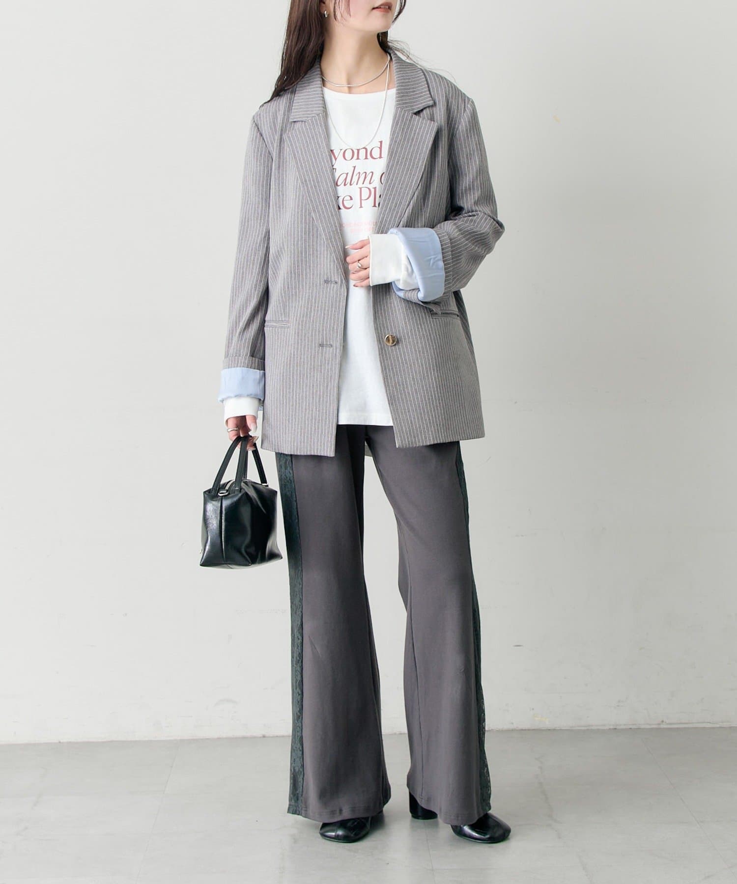 mystic(ミスティック) ストライプテーラードジャケット