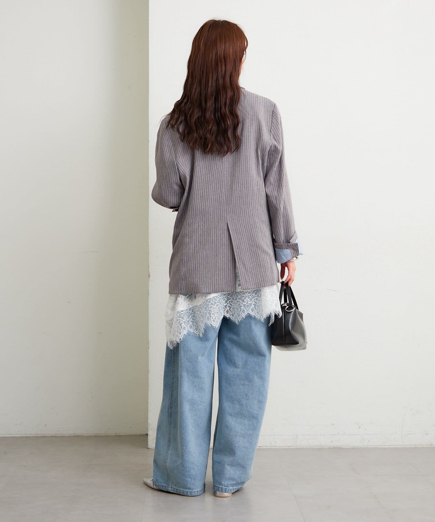 mystic(ミスティック) ストライプテーラードジャケット